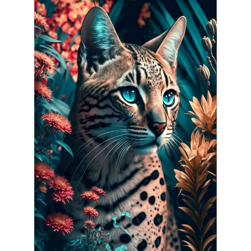 Diamond mosaic Predator cat without a subframe 50x65 cm (SGK86069)