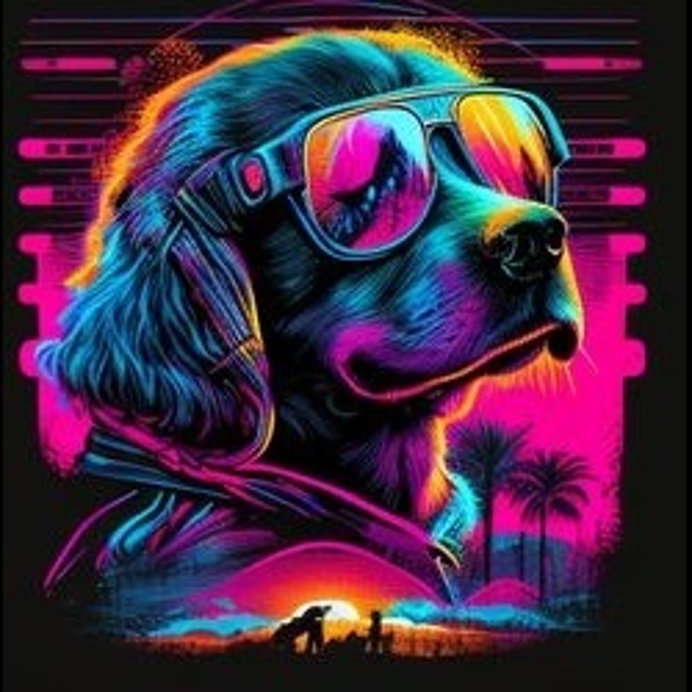 Painting by numbers Strateg PREMIUM Bright dog with sunglasses on a black background 40x40 cm (AV4040-23)