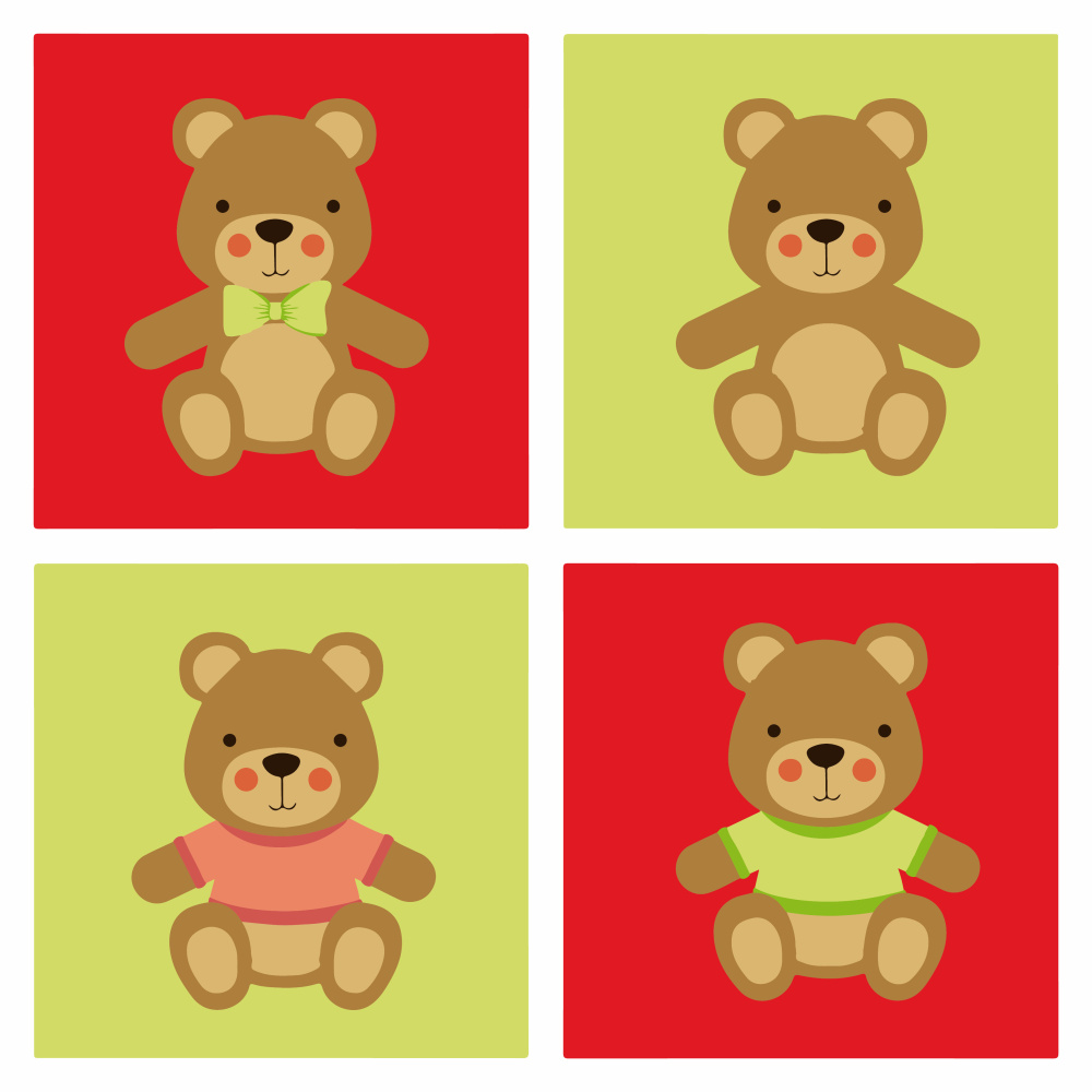 Painting by numbers Strateg PREMIUM Teddy bear with varnish and level, size 30x30 cm (ES-0830)