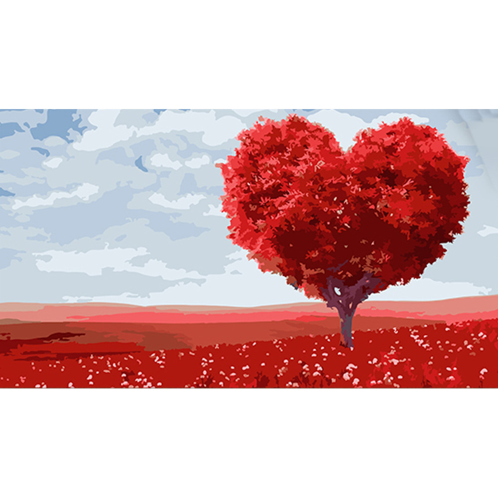 Painting by numbers Strateg Tree-heart 50x25 cm (WW175)