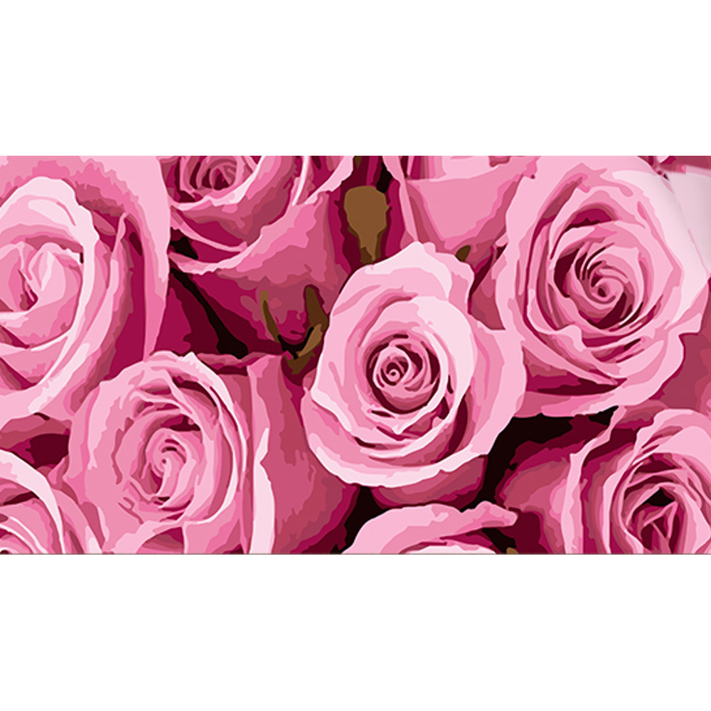 Картина по номерам Strateg Розовые розы размером 50х25 см (WW197)