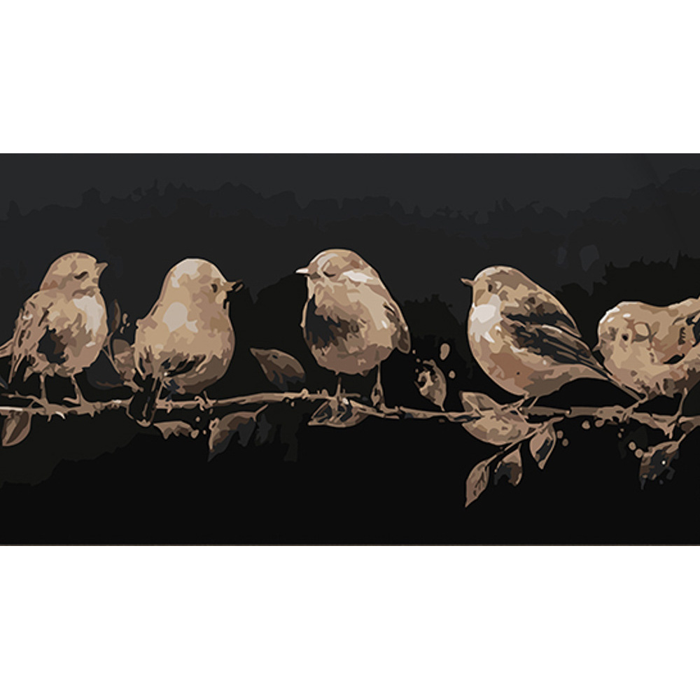Картина по номерам Strateg Птички на ветке размером 50х25 см (WW205)
