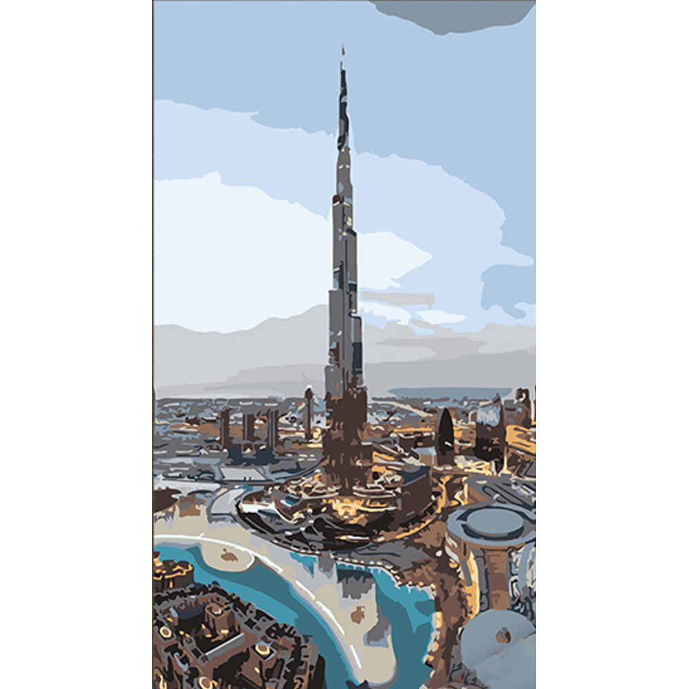 Картина за номерами Strateg Сучасні Дубаї розміром 50х25 см (WW211)