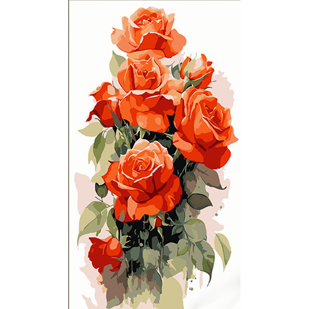 Strateg Malen nach Zahlen Zitternde Rosen Größe 50x25 cm (WW215)