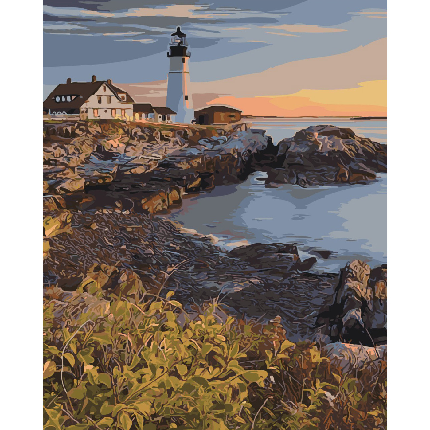 Paint by number Strateg Lighthouse on a colored background size 40x50 cm (SY6408)