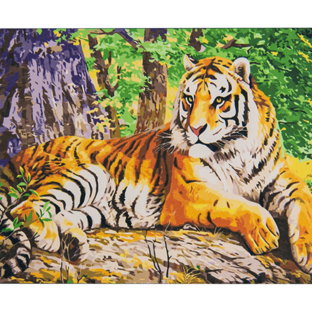 Paint by number Strateg Big tiger on a colored background size 40x50 cm (VA-2696)