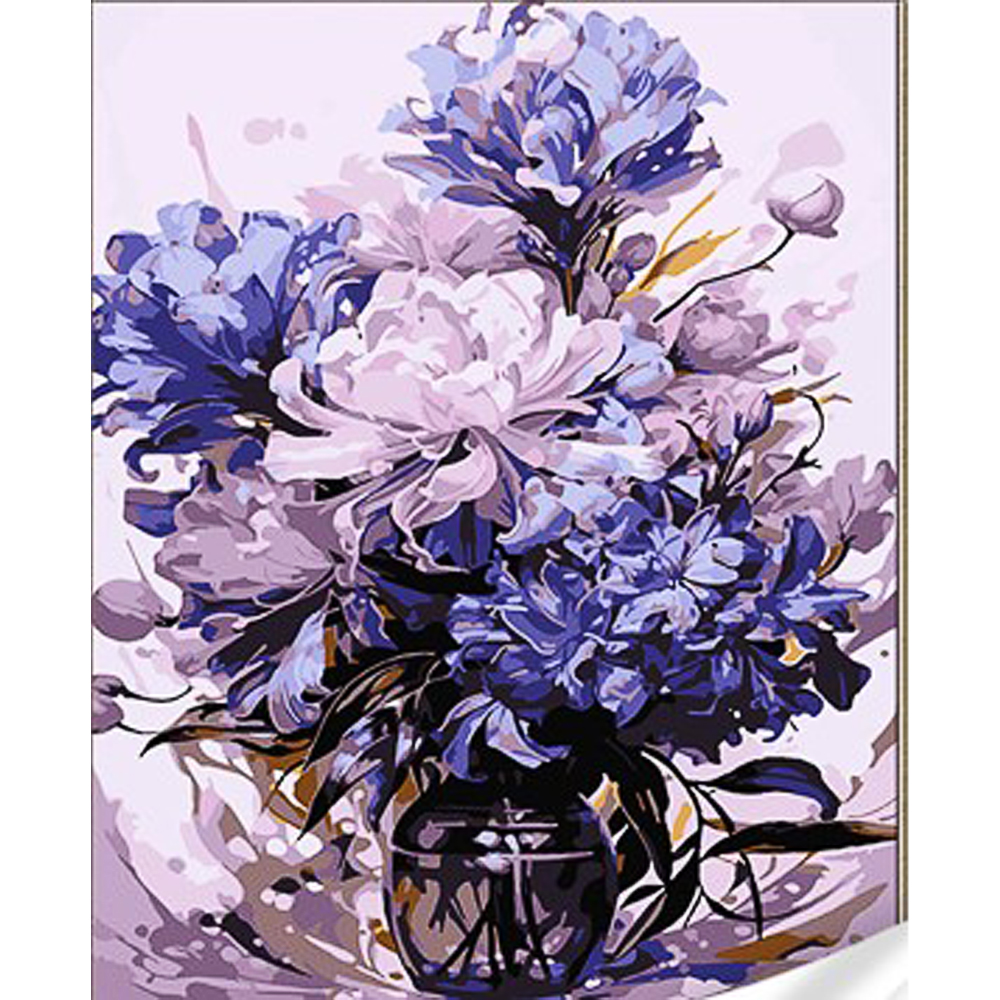 Картина по номерам Strateg ПРЕМИУМ Очаровательные цветы с лаком и уровнем размером 30х40 см (SS1018)