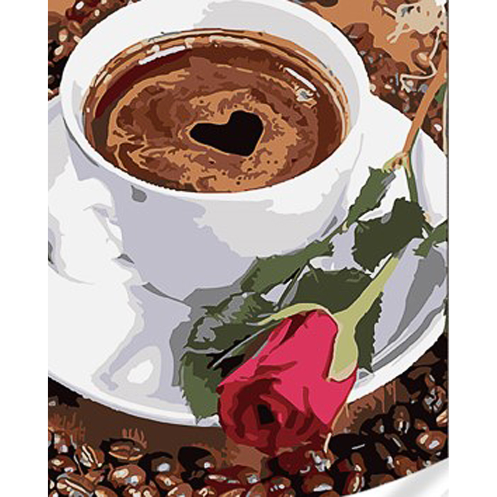 Paint by number Strateg PREMIUM Coffee invitation with varnish and level 30x40 cm (SS1093)