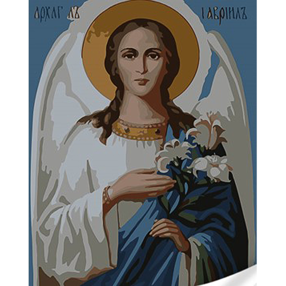 Paint by number Strateg PREMIUM Archangel Gabriel with varnish and level 30x40 cm (SS1110)