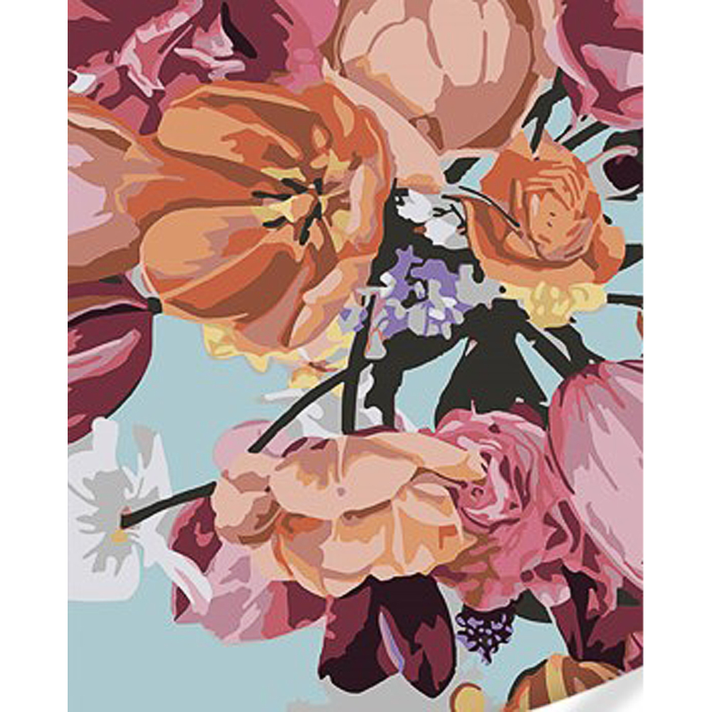 Paint by number Strateg PREMIUM A variety of tulips with varnish and level 30x40 cm (SS1124)