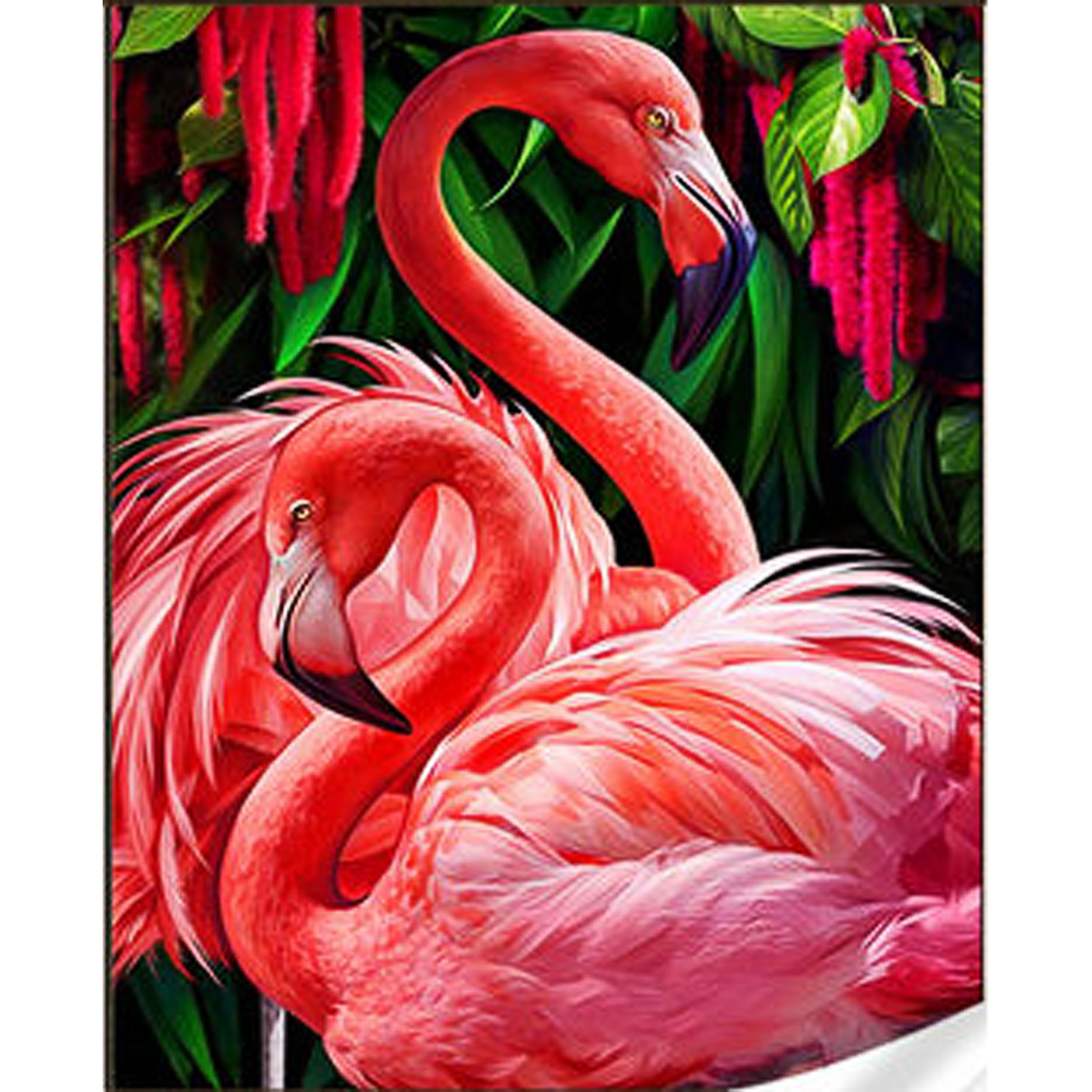 Diamond mosaic Strateg PREMIUM Pink flamingos size 30x40 cm (HEG74641)