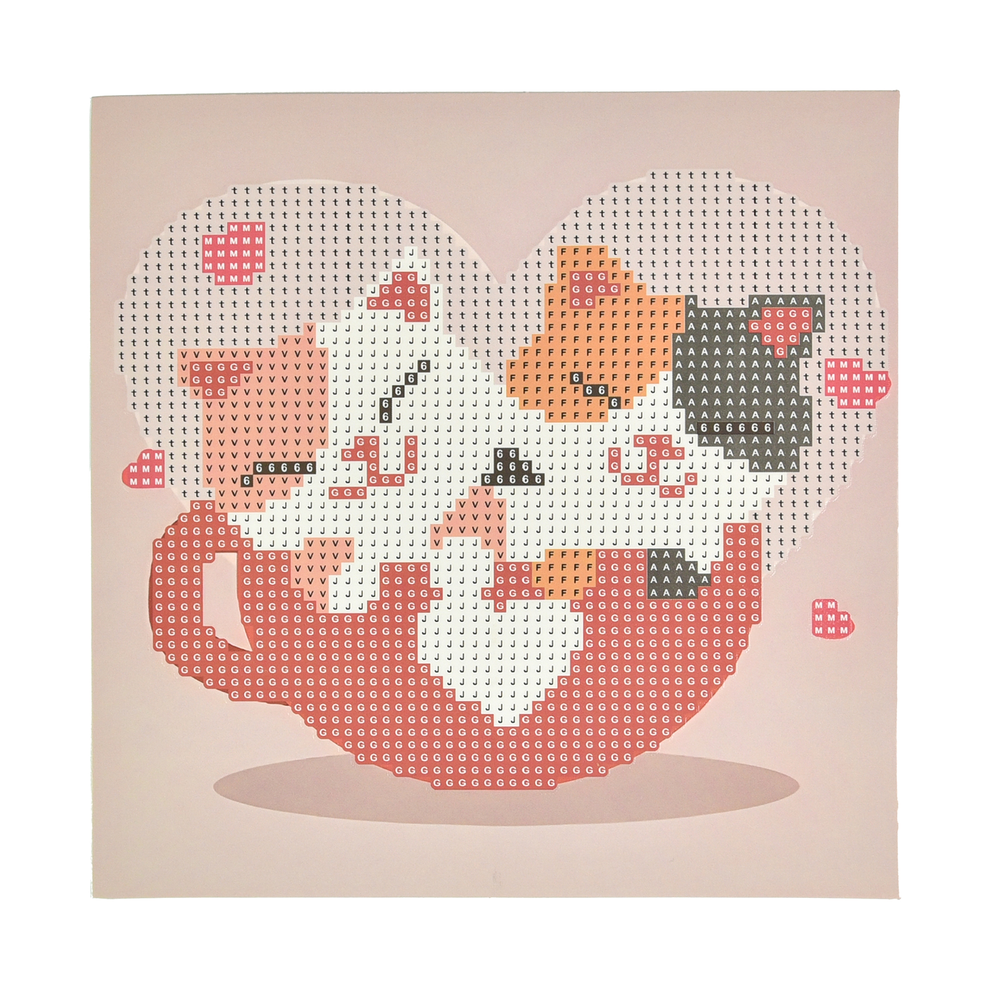 Diamond mosaic Strateg PREMIUM Cats in a cup on a paper base, 18x18 cm (JUB14416)