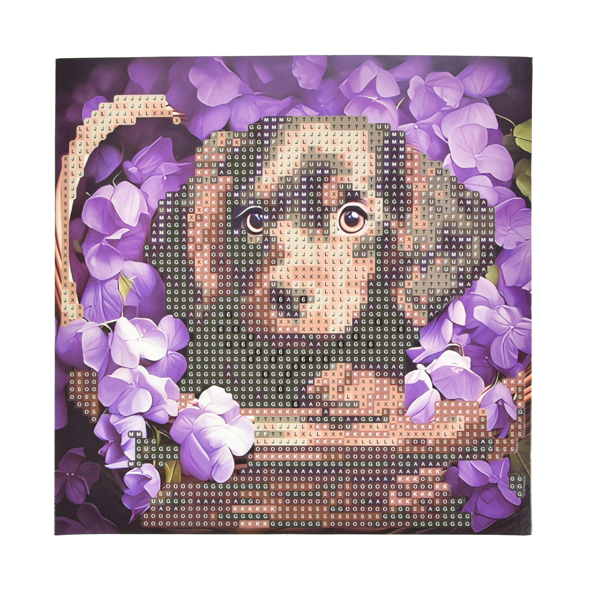 Diamond mosaic Strateg PREMIUM Cozy nest among lilac dreams on a paper base size 18x18 cm (JUB14392)