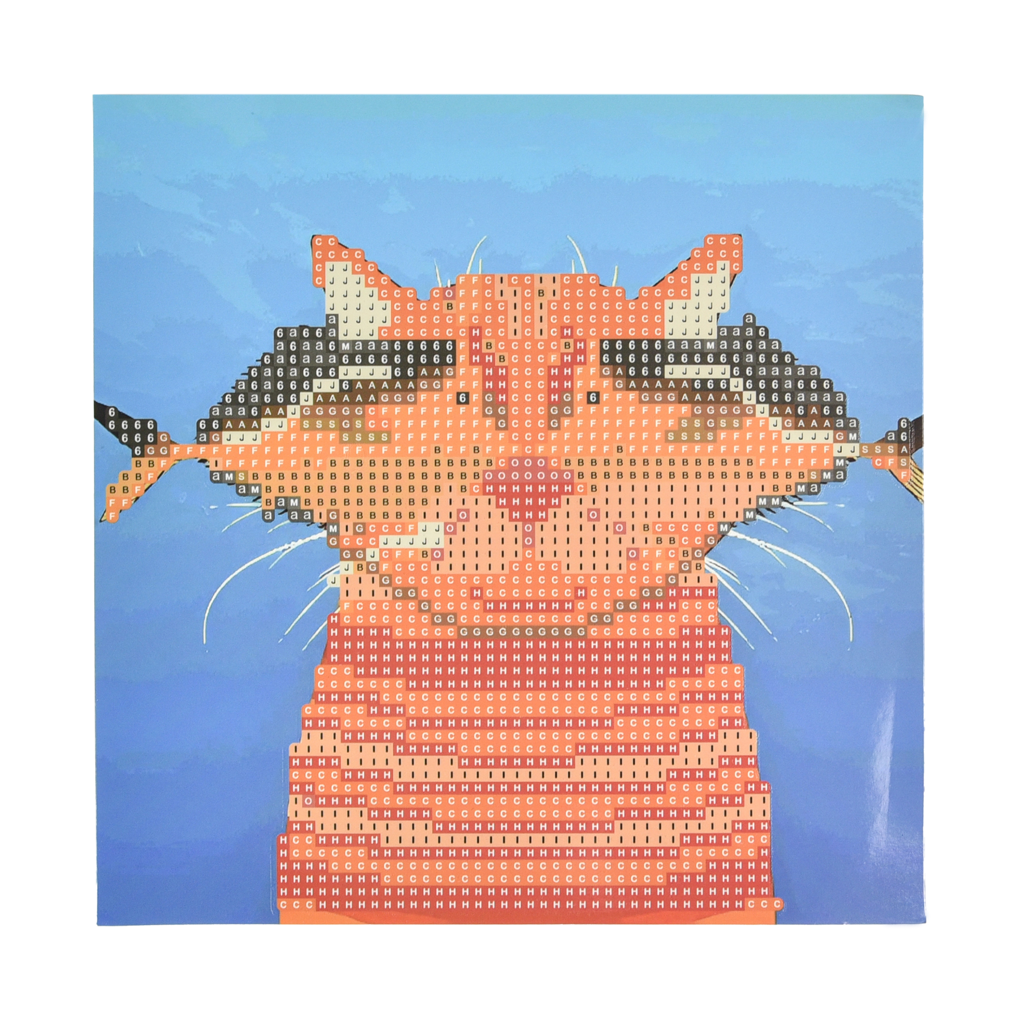 Diamond mosaic Strateg PREMIUM Cat and catch on paper size 18x18 cm (JUB14395)
