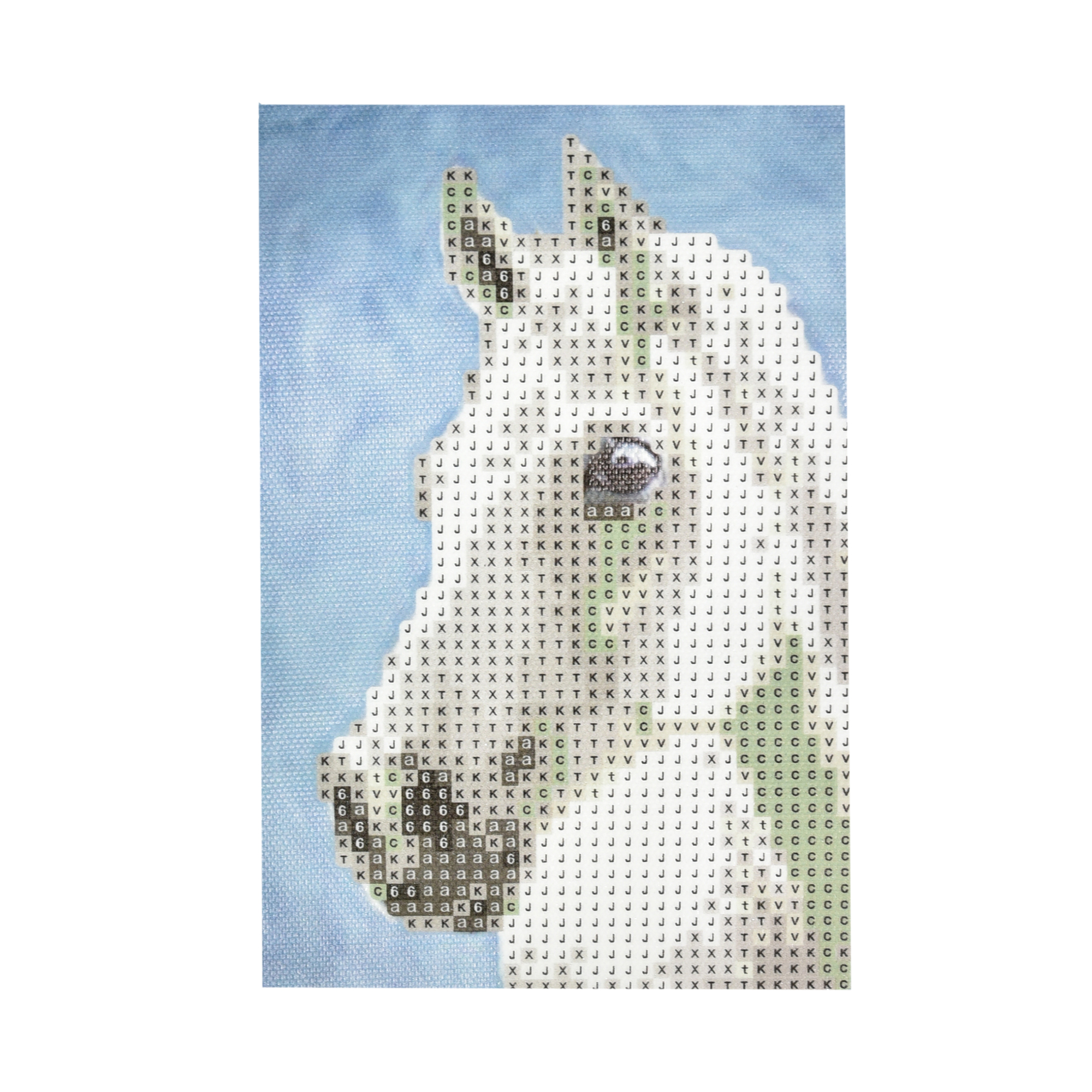 Diamond mosaic Strateg PREMIUM White horse size 10x15 cm (YAB14431)