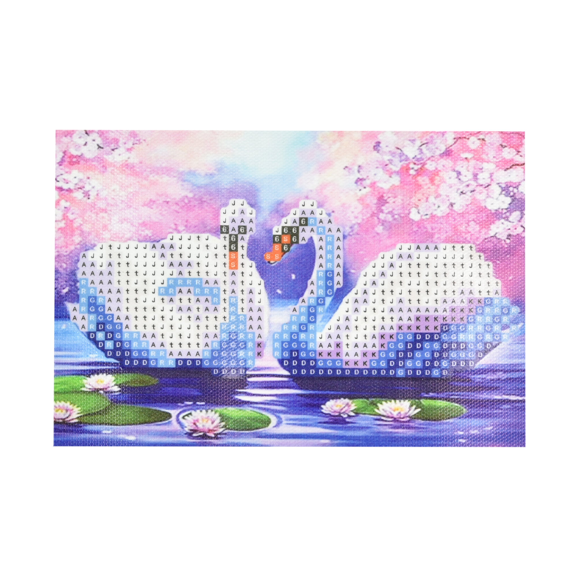 Diamond mosaic Strateg PREMIUM Love like swans size 10x15 cm (YAB28575)