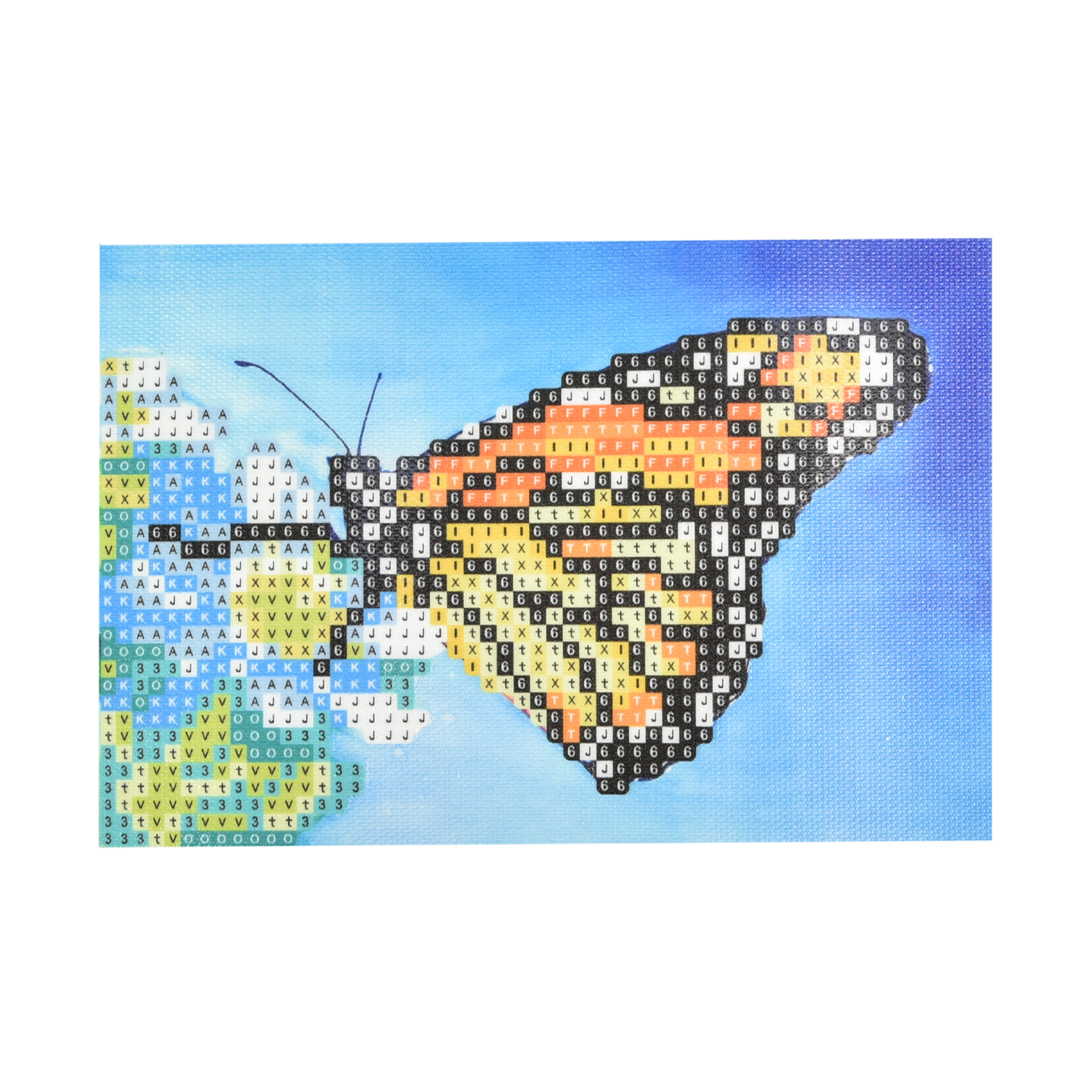 Diamond mosaic Strateg PREMIUM Butterfly on a flower size 10x15 cm (YAB28657)