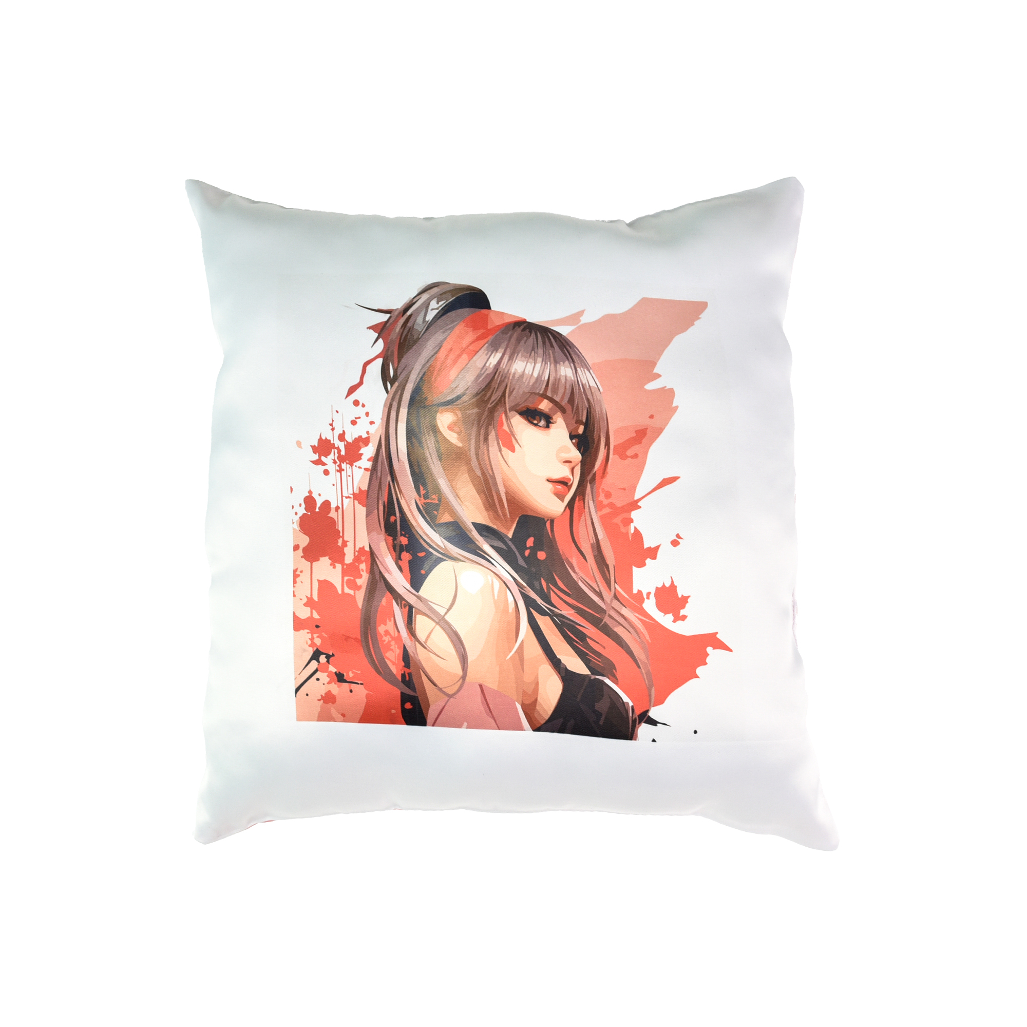 Kissen „Anime Eleganz“ Größe 35*35 cm (schwarz) mit Sublimationsapplikation (60645)