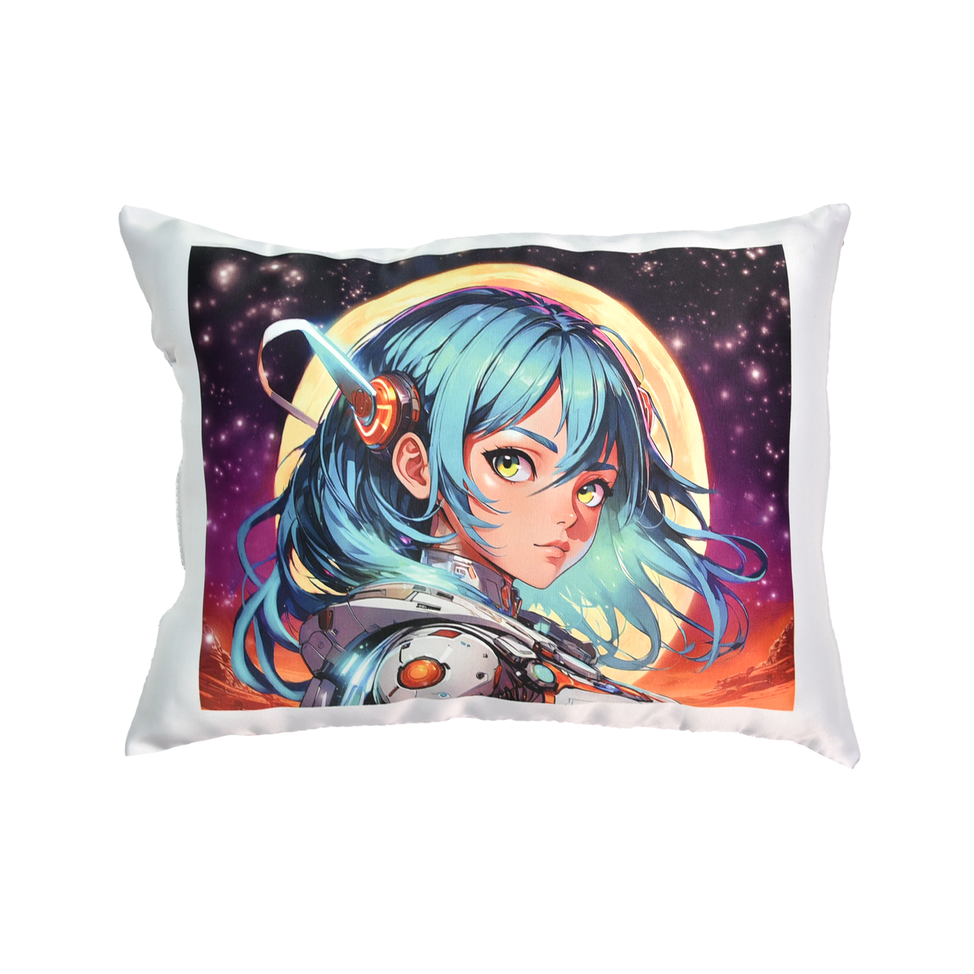 Kissen „Anime Girl in the Art World“ Größe 40*35 cm (schwarz) mit Sublimationsapplikation (60661)