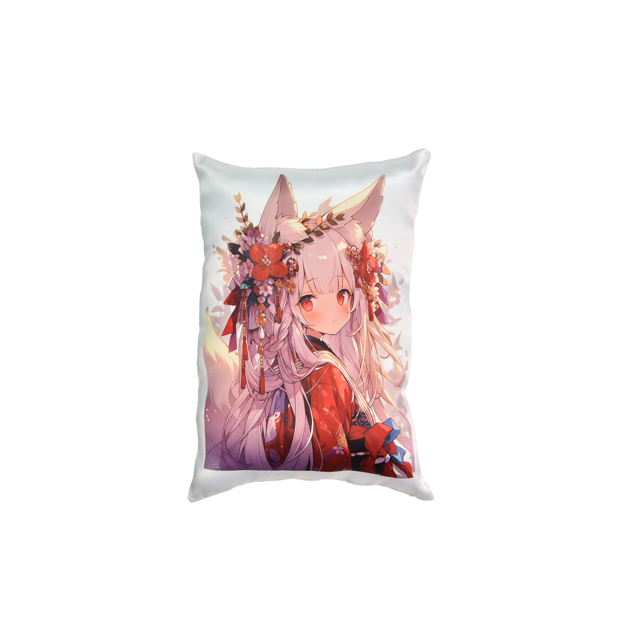 Kissen „Kitsune“ Größe 26*35 cm (rosa) mit Sublimationsapplikation (60677)