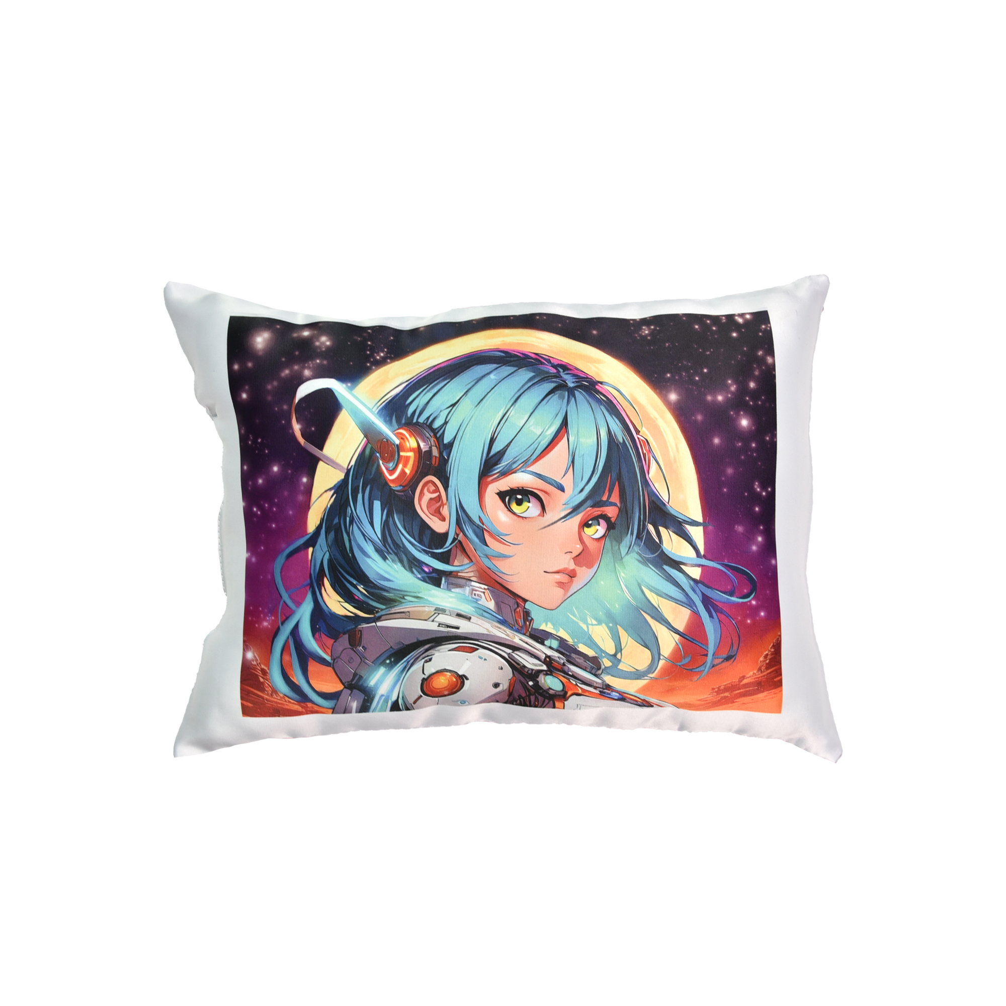 Kissen „Anime Girl in the Art World“ Größe 26*35 cm (rosa) mit Sublimationsapplikation (60679)
