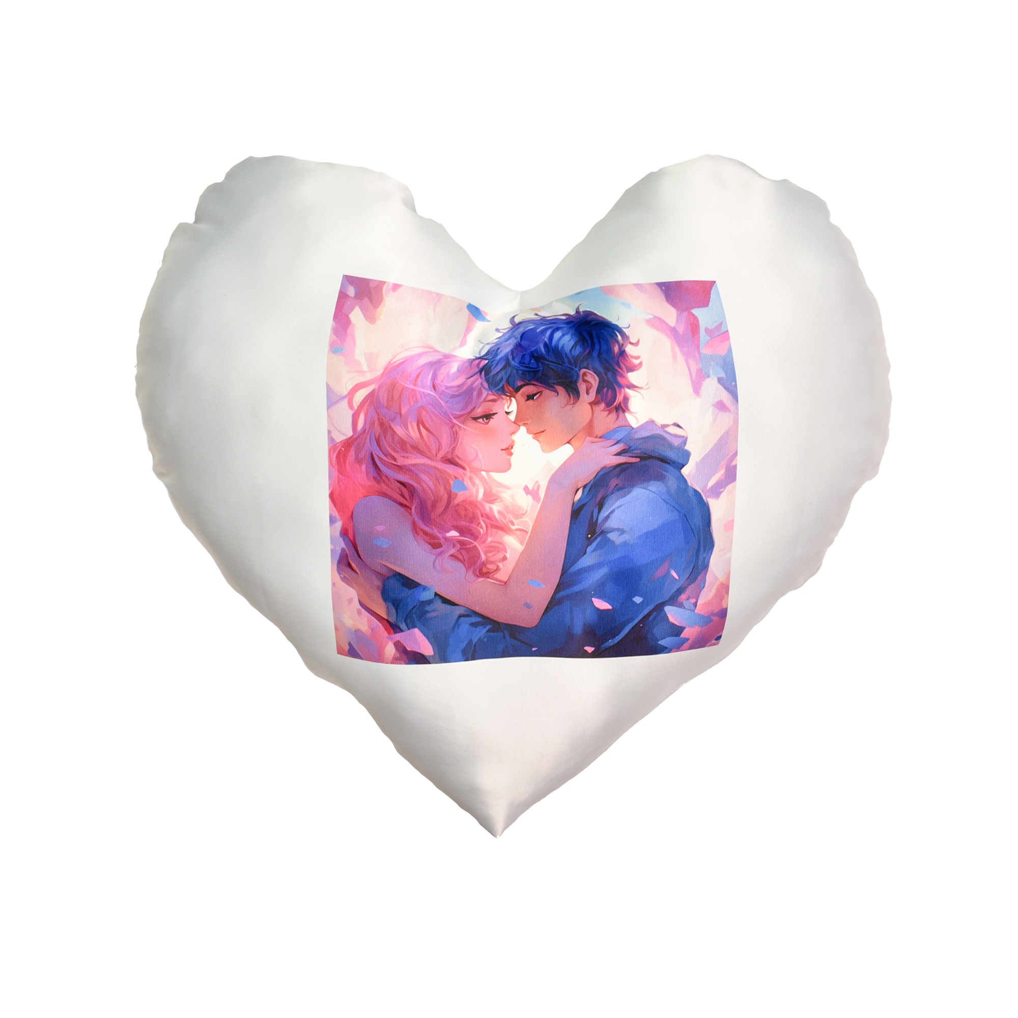 Herzkissen „Reise in die Welt der Liebe“ (schwarz) mit Sublimation (60691)