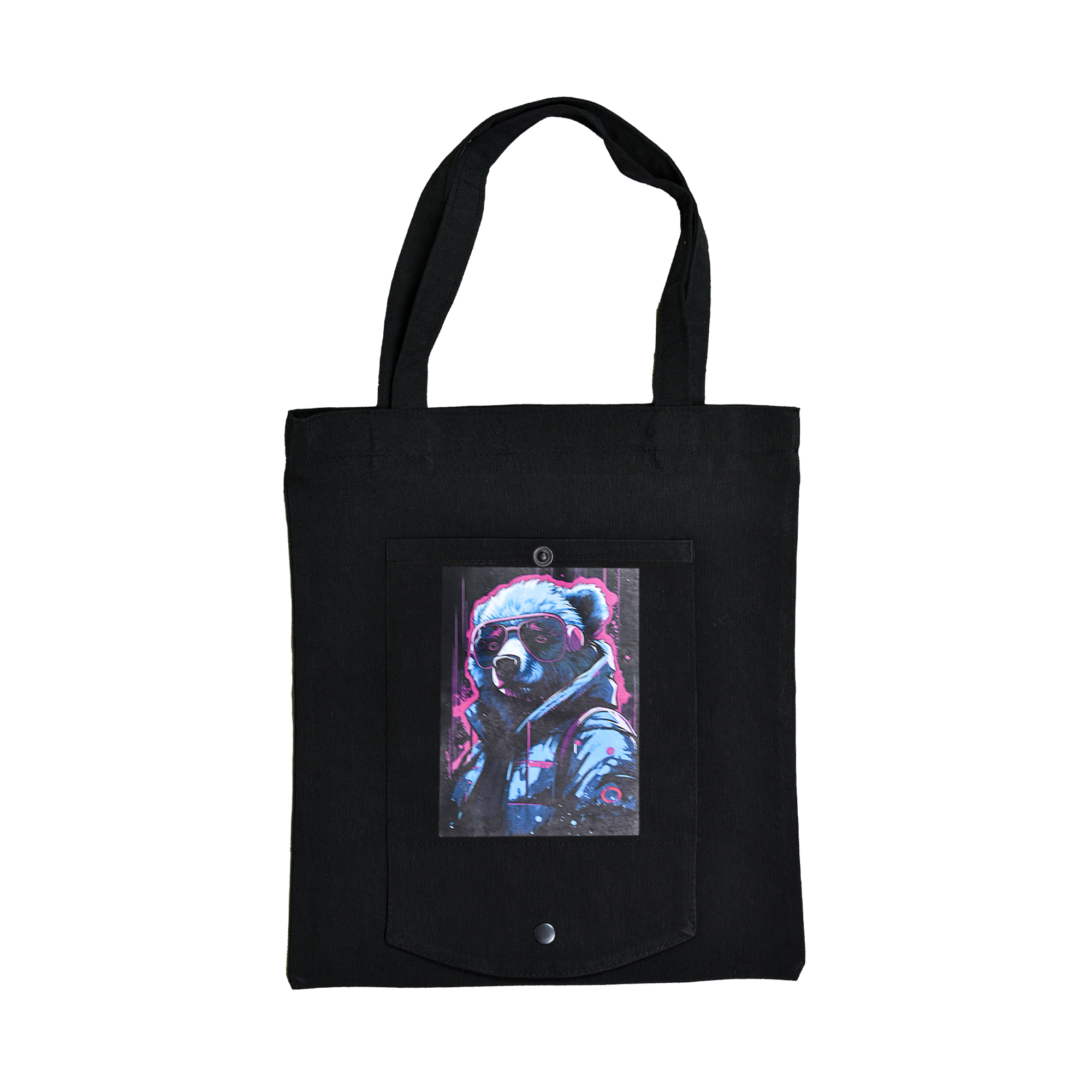 Shopper-Geldbörse „Stylish Panda“ schwarz mit DTF-Folie (60717)