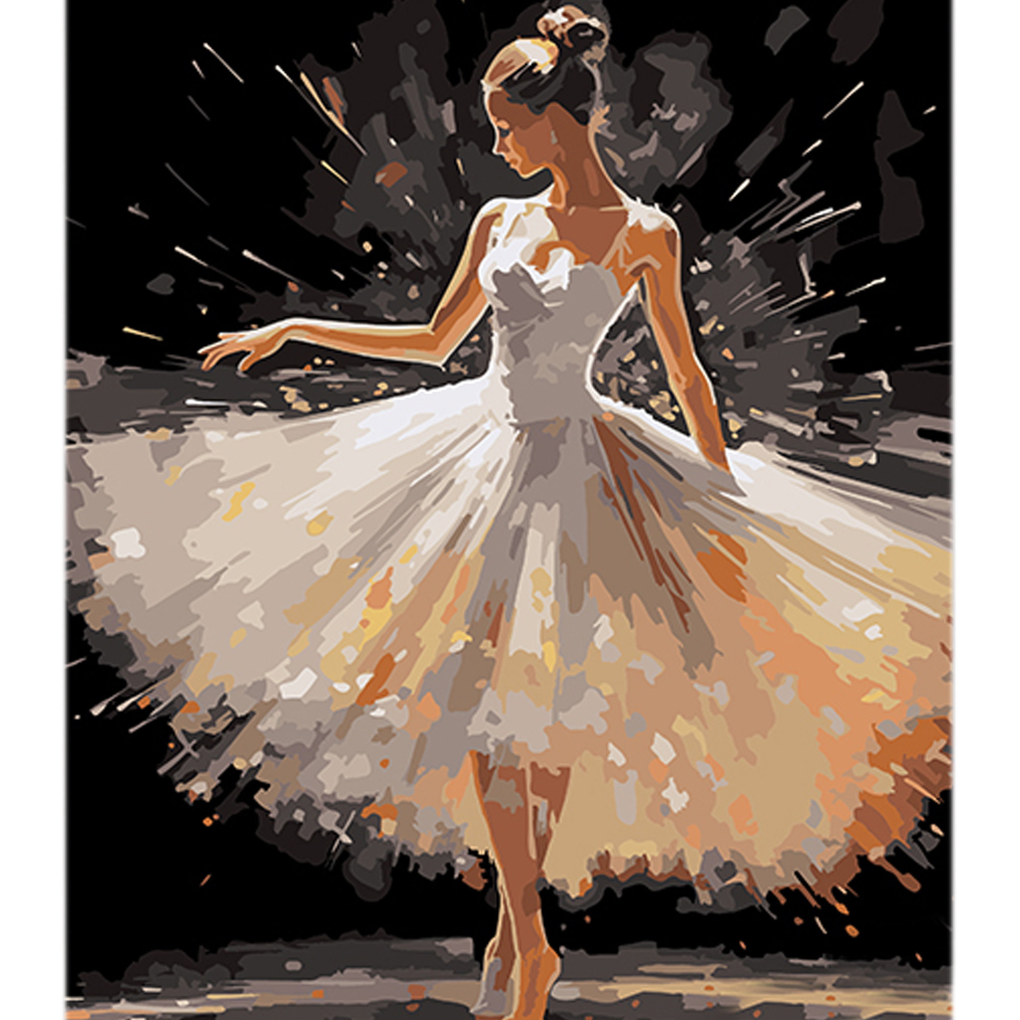 Paint by number Strateg Elegance of movement on a black background size 40x50 cm (AH1093)