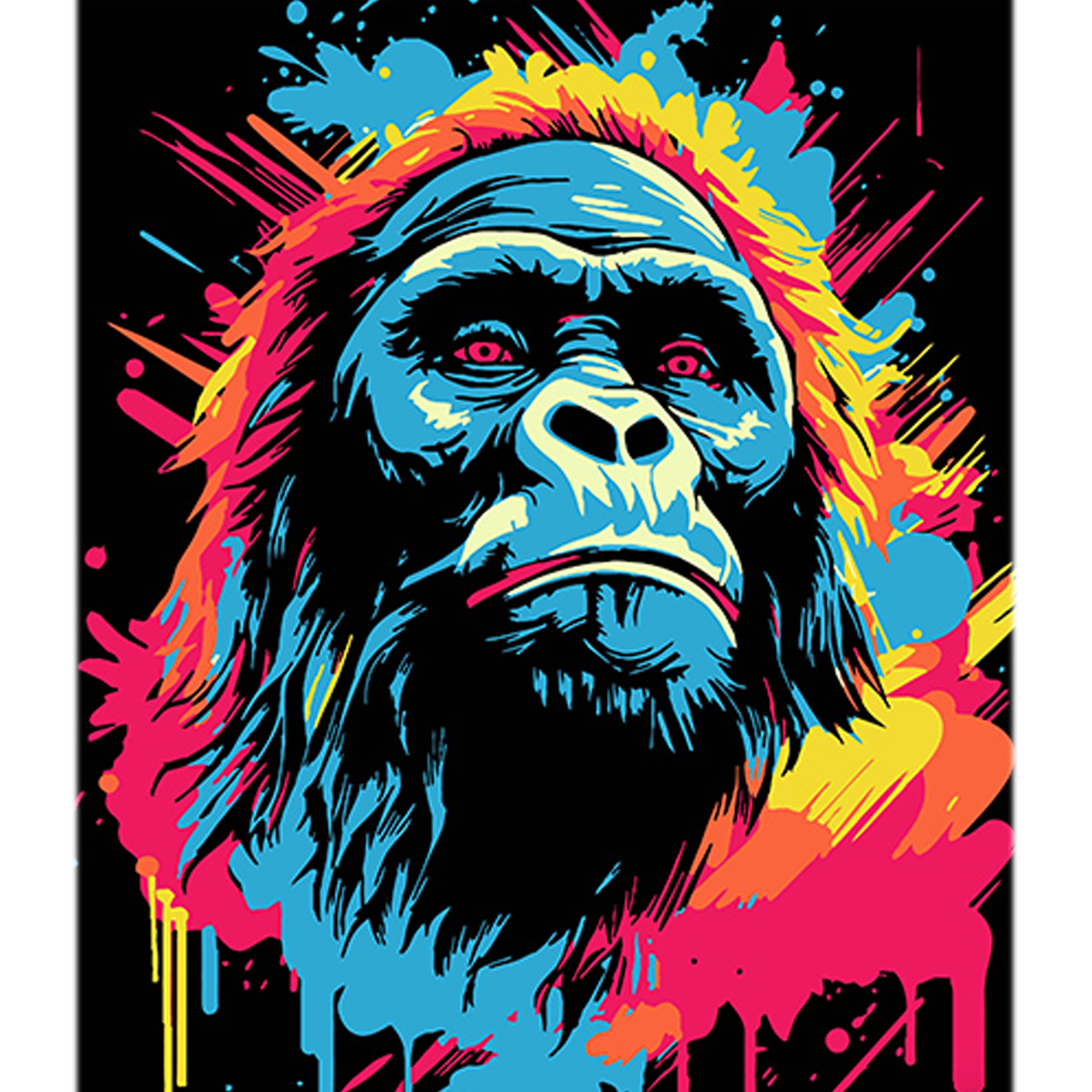 Paint by number Strateg Primate on canvas on a black background size 40x50 cm (AH1132)