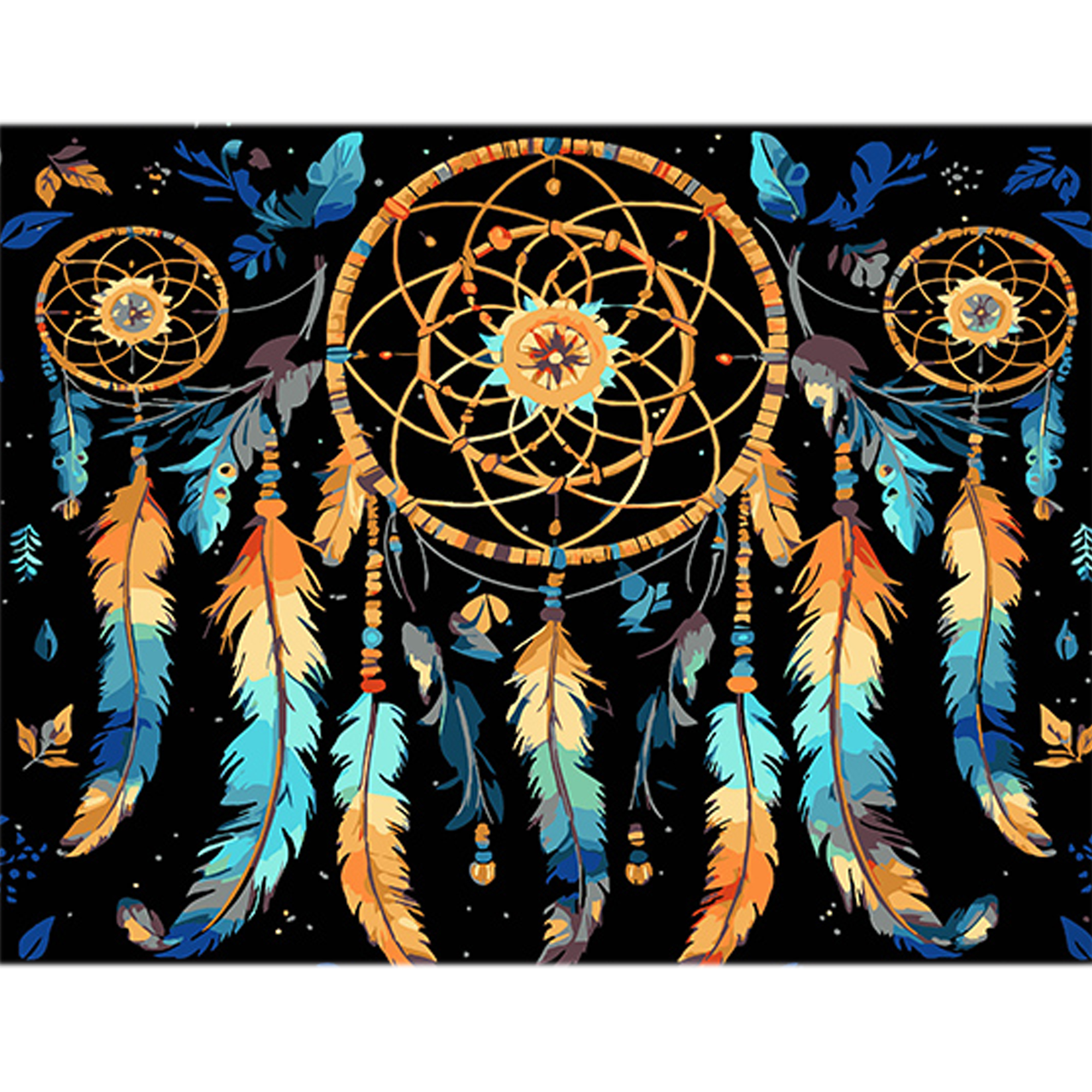 Paint by number Strateg Captivating dream catcher on a black background size 40x50 cm (AH1136)