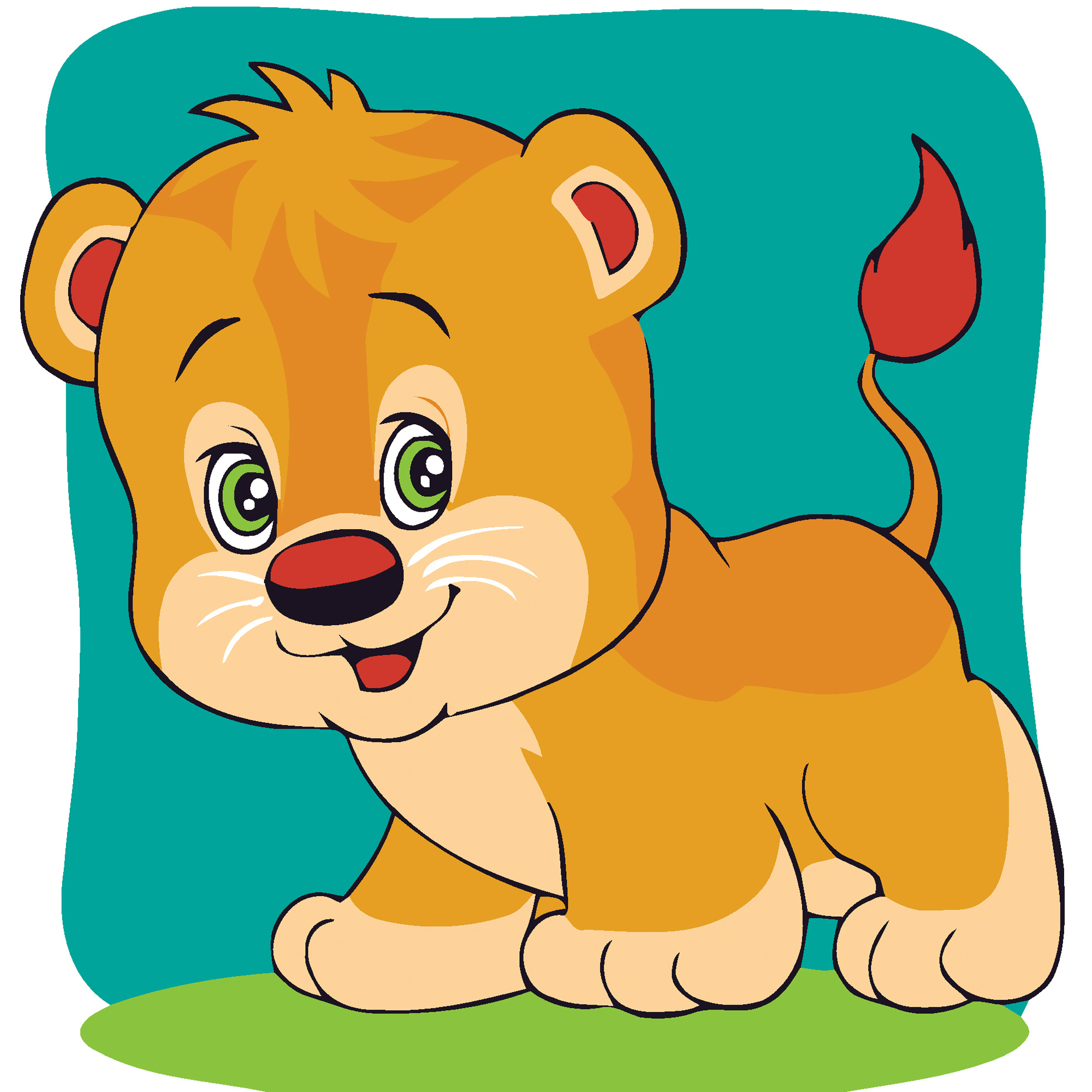 Malen nach Zahlen Strateg Kleines Löwenbaby, Größe 20x20 cm (HH7054)