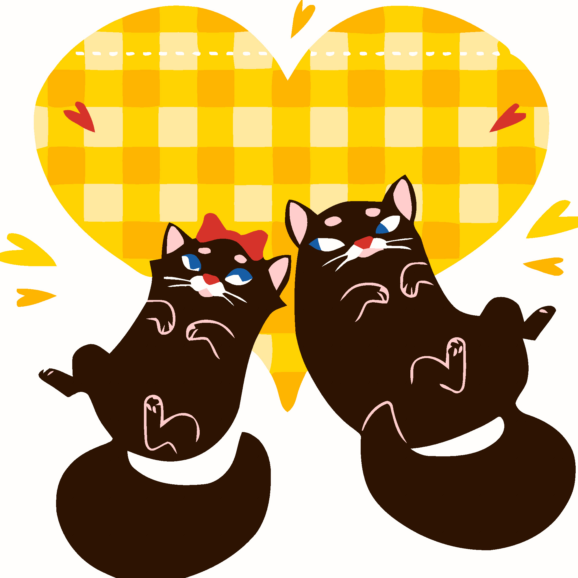 Paint by number Strateg Pair of black cats size 20x20 cm (HH7129)