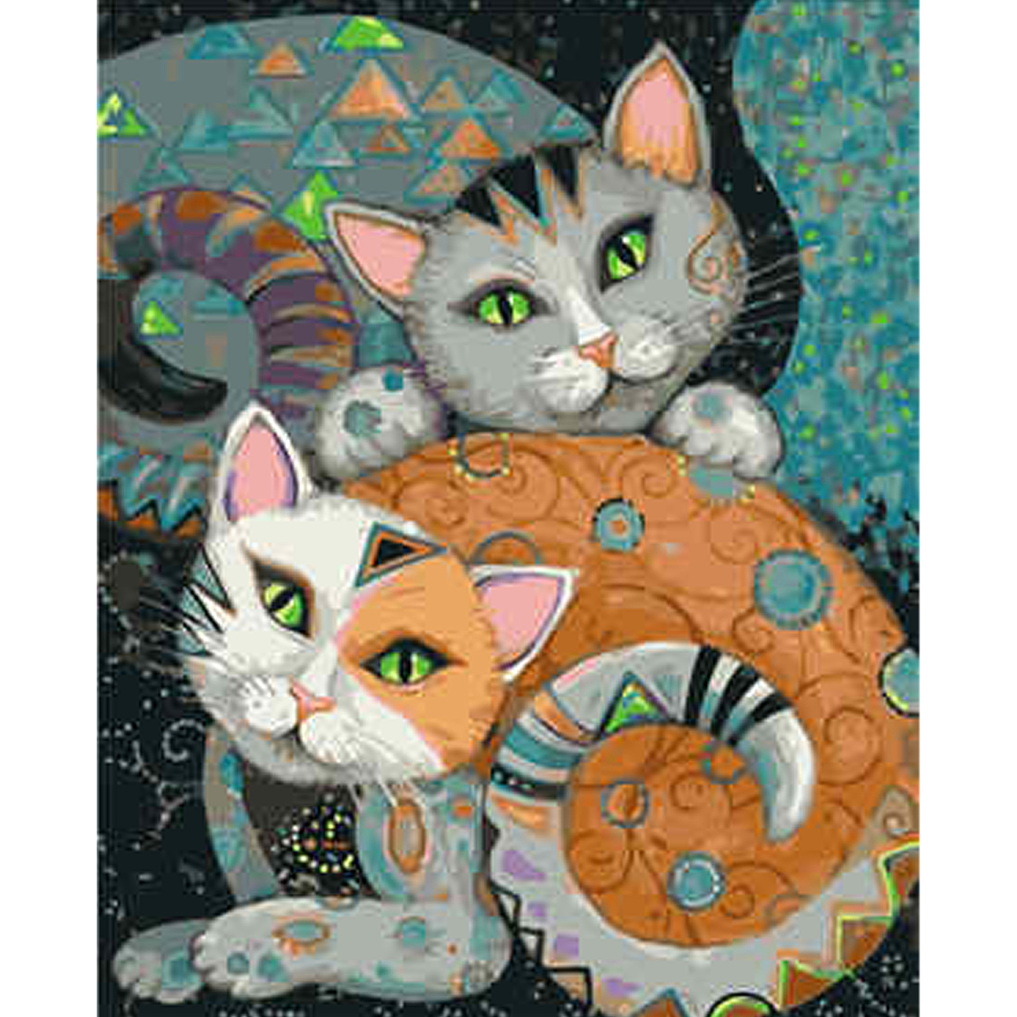 Paint by number Strateg PREMIUM Tricky cats with varnish and level 40x50 cm (VA-1389)