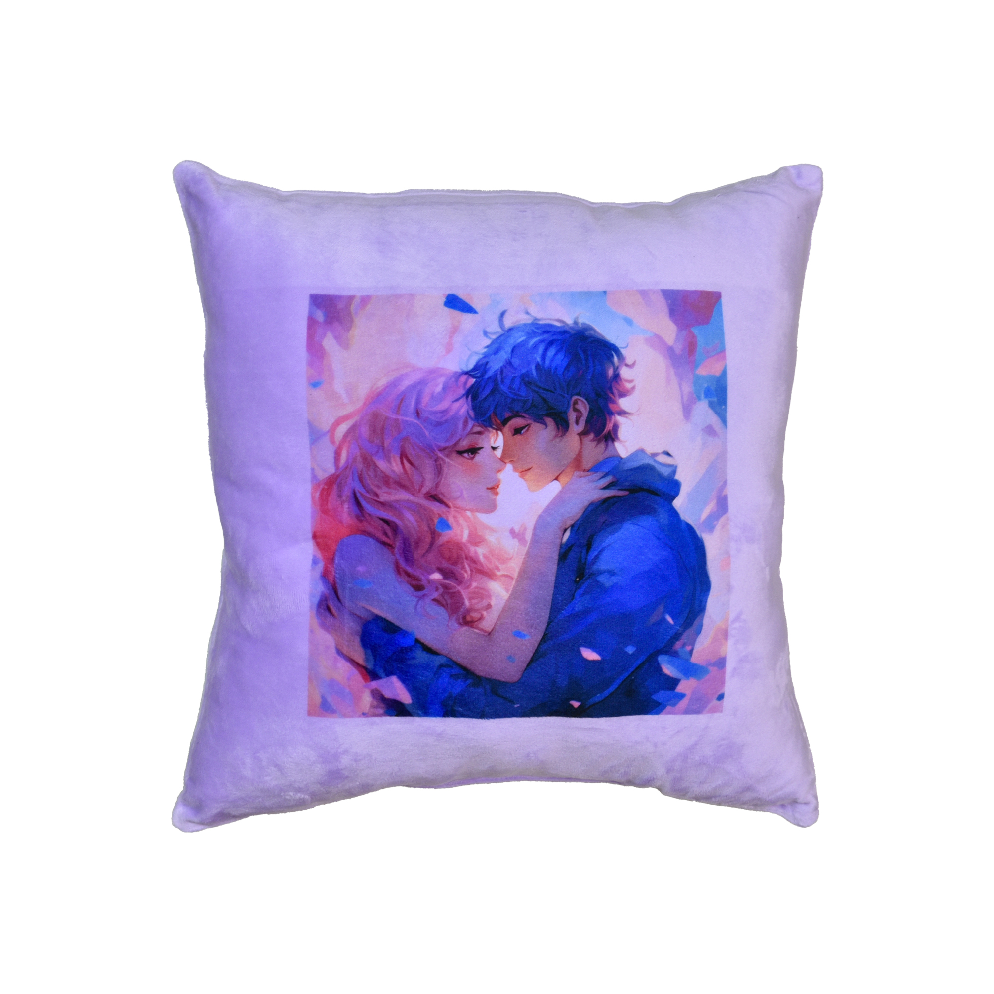 Plush pillow "Journey to the world of love" size 35*35 cm purple (60728)