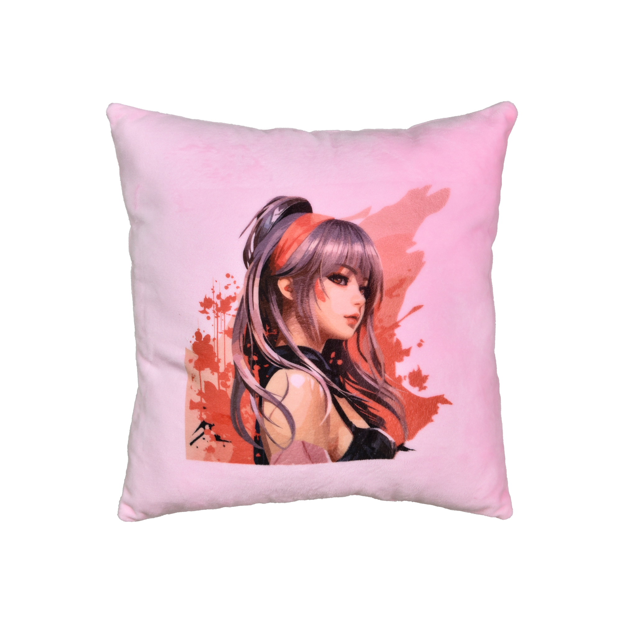 Plush pillow "Anime elegance" size 35*35 cm pink (60729)