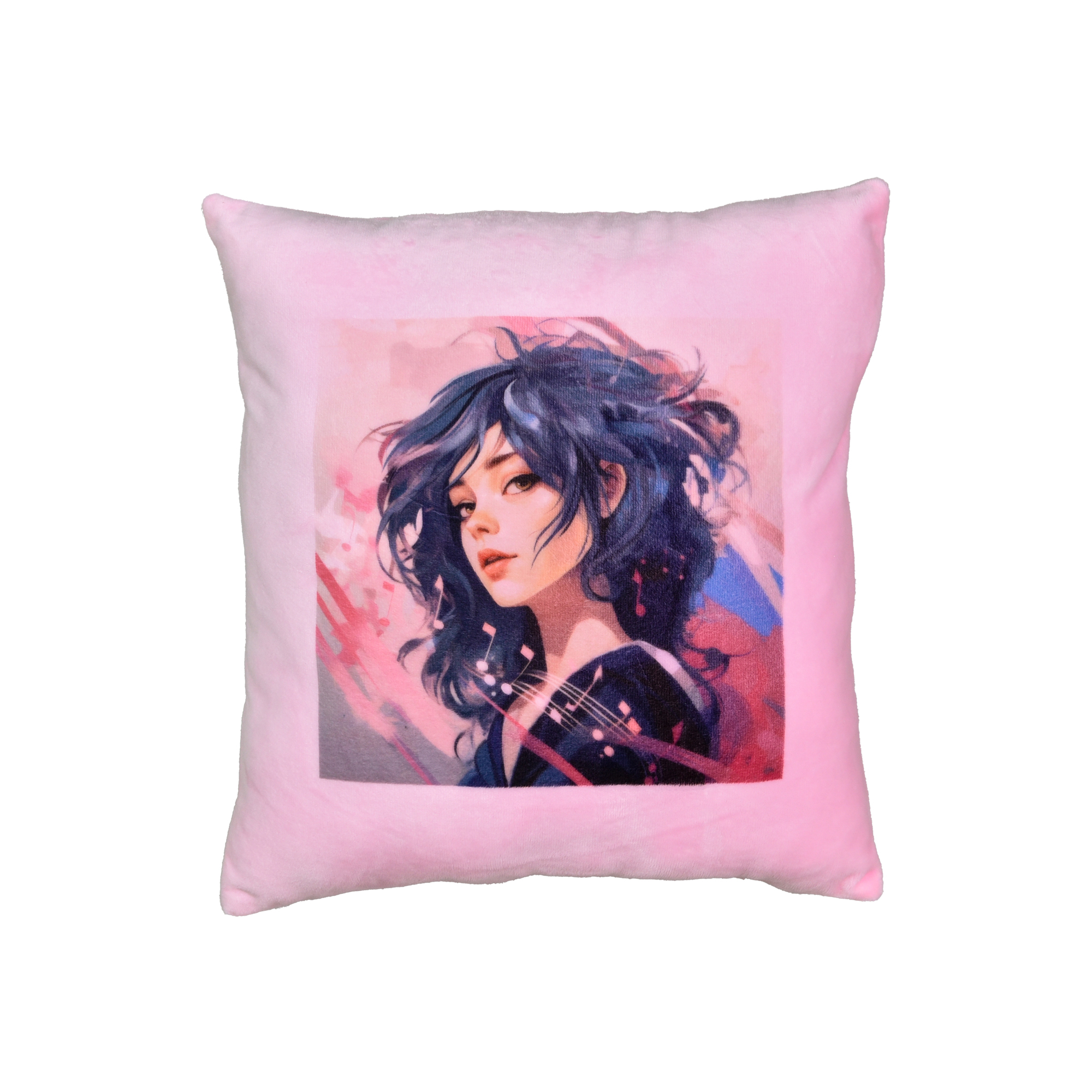 Plush pillow "Rhythm of the soul" size 35*35 cm pink (60730)