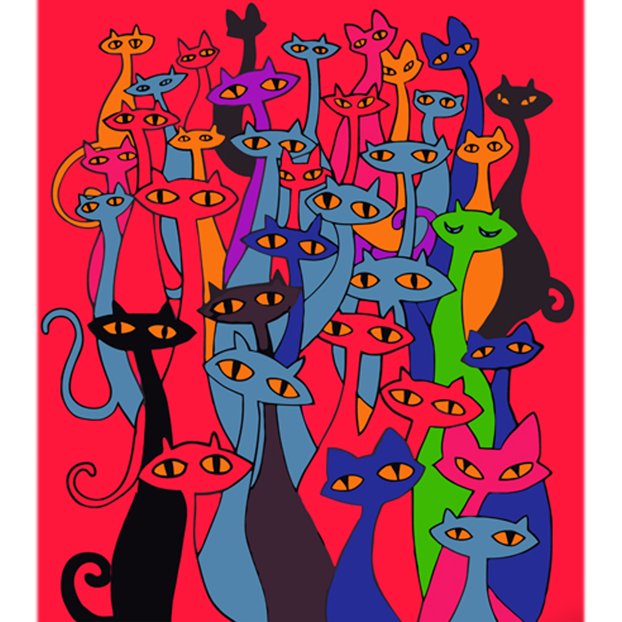 Paint by number Strateg Fairy tale kittens on a colored background size 40x50 cm (MZ037)