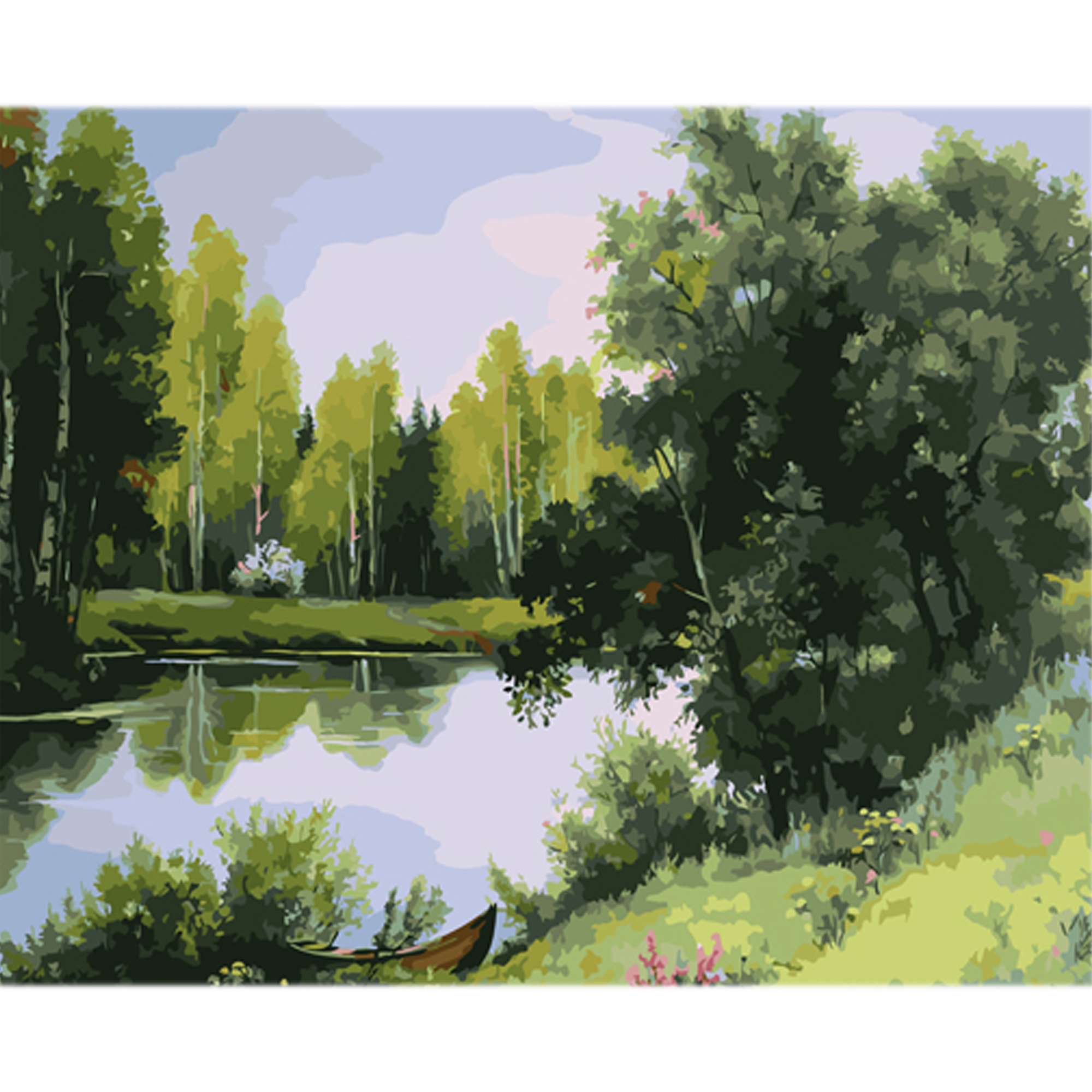 Malen nach Zahlen Strateg Boot und Natur auf farbigem Hintergrund, Größe 40x50 cm (MZ051)