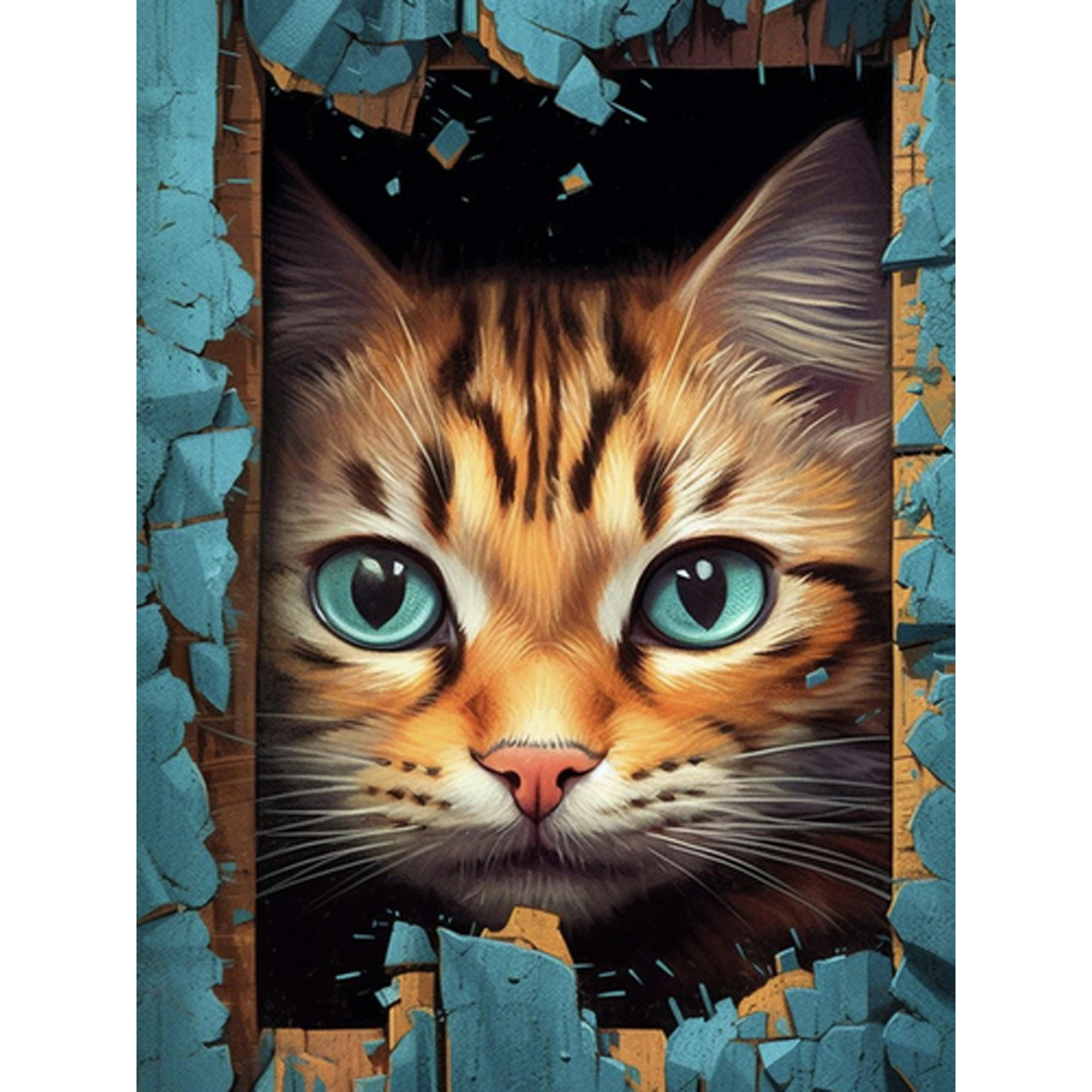 Diamond mosaic Strateg PREMIUM Kitten with blue eyes size 40x50 cm cr (GC86125)