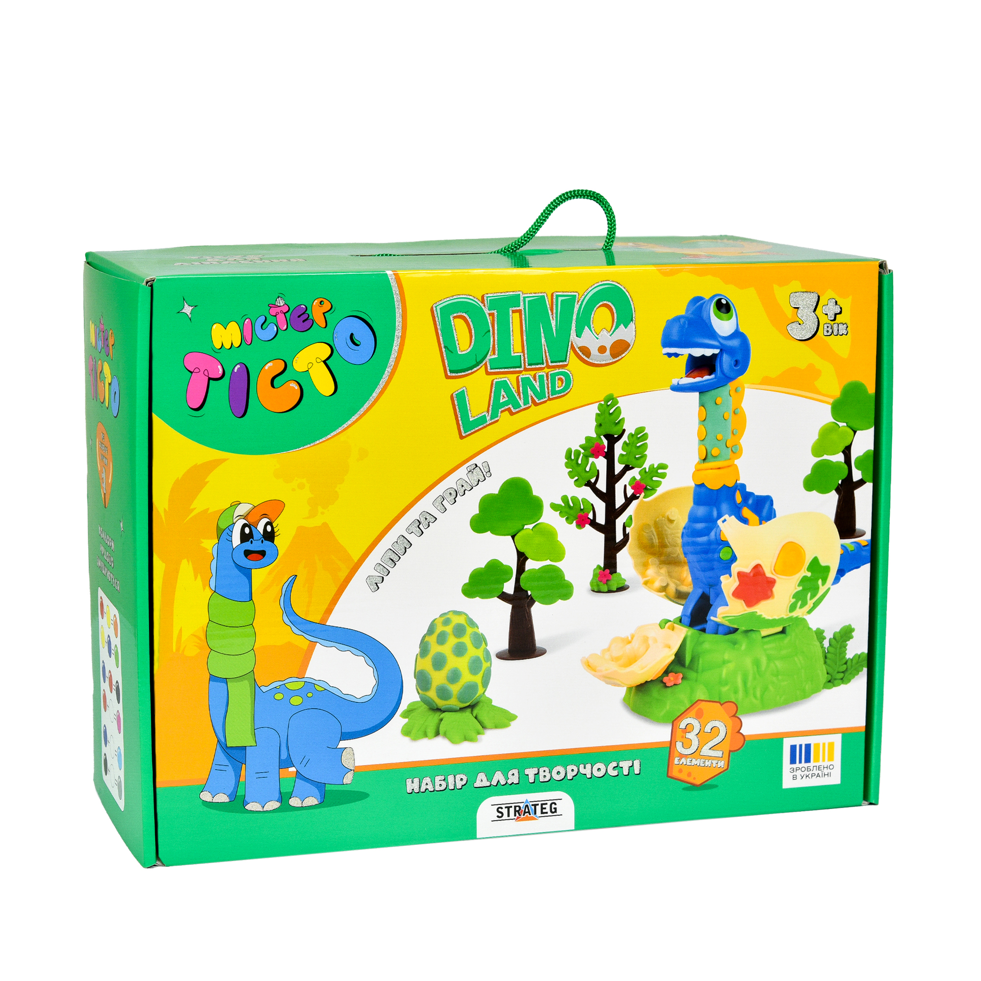 Набор для творчества Мистер тесто Dino Land Strateg на украинском языке (41035)