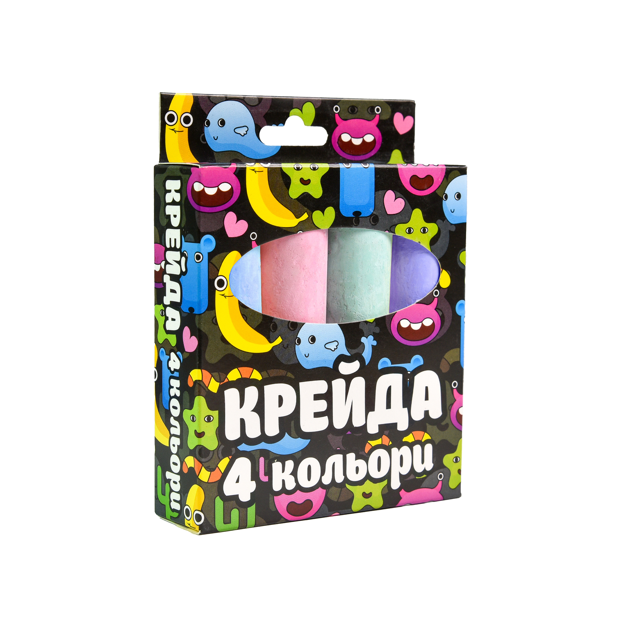 Мел Большой круглый - 4 штуки Strateg разноцветный (50115)