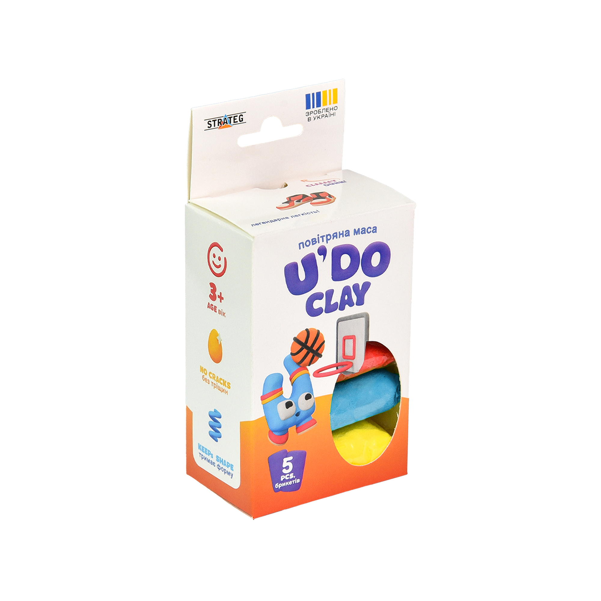 Kreativset "U'DO Clay 5-tlg." Brikett 10 g Strateg (30843)
