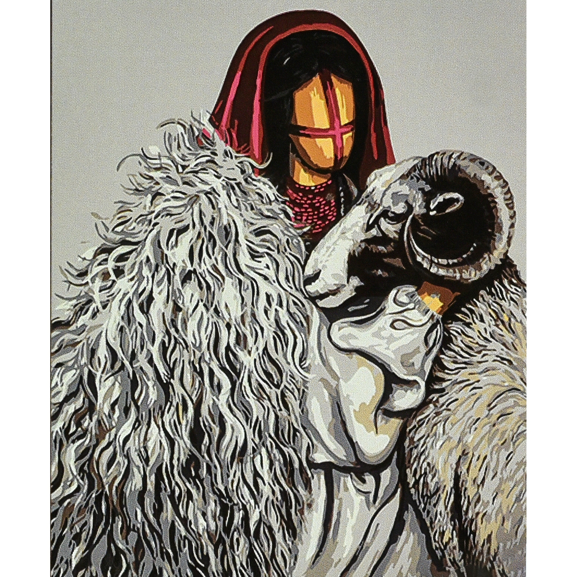 Painting by numbers Strateg PREMIUM Mountain blood on a black background with varnish size 40x50 cm (AH1149)