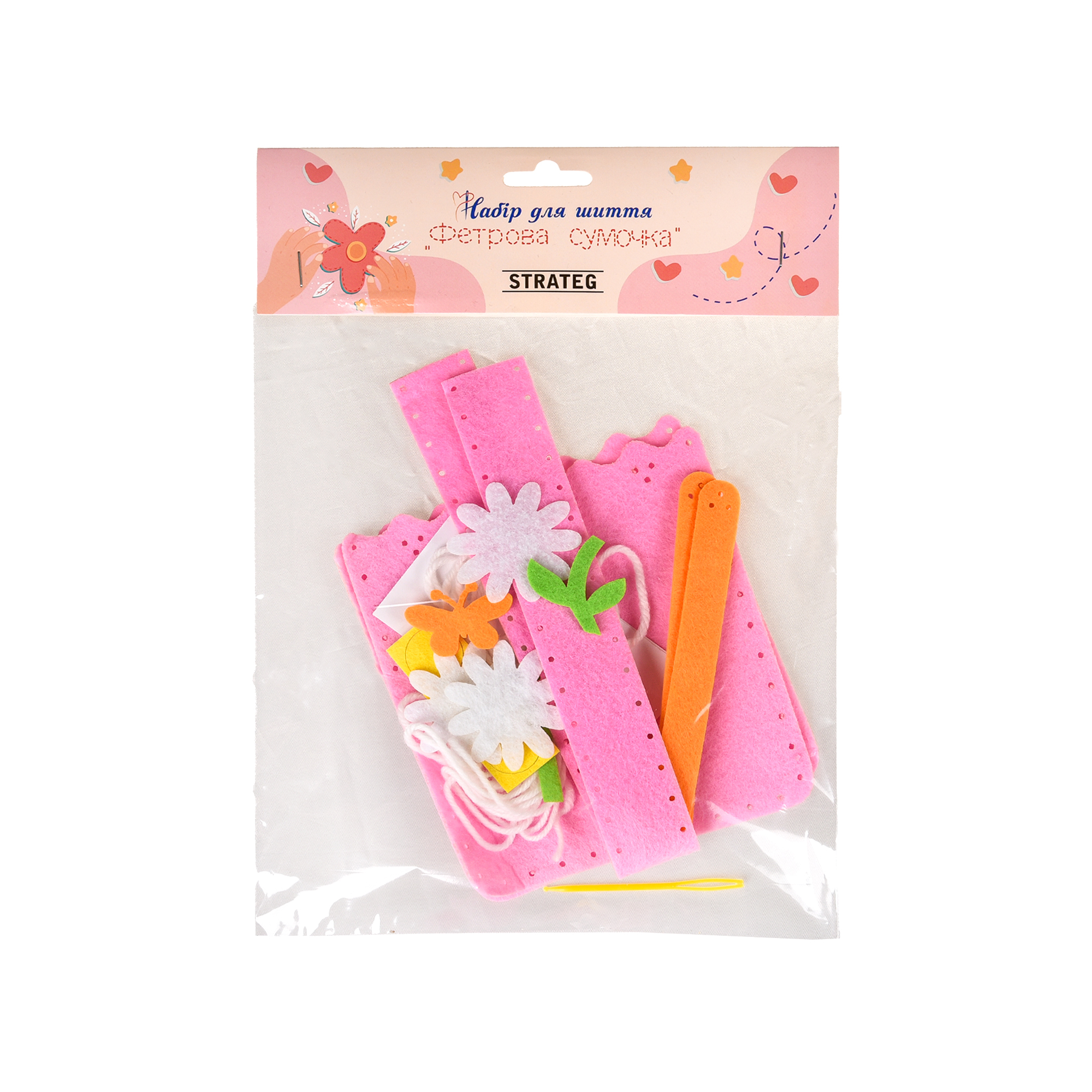 Strateg Nähset Filzhandtasche: Blumenmuster (31032)