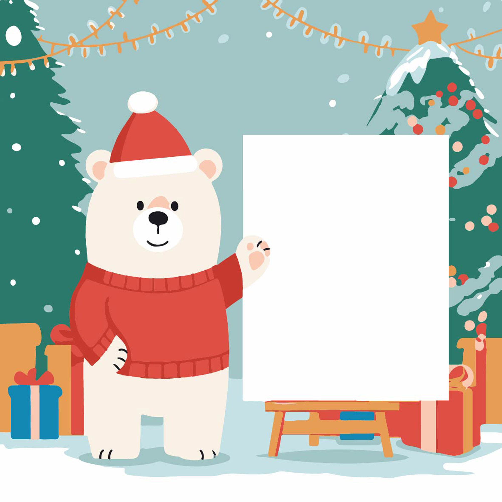 Bear with a postcard size 