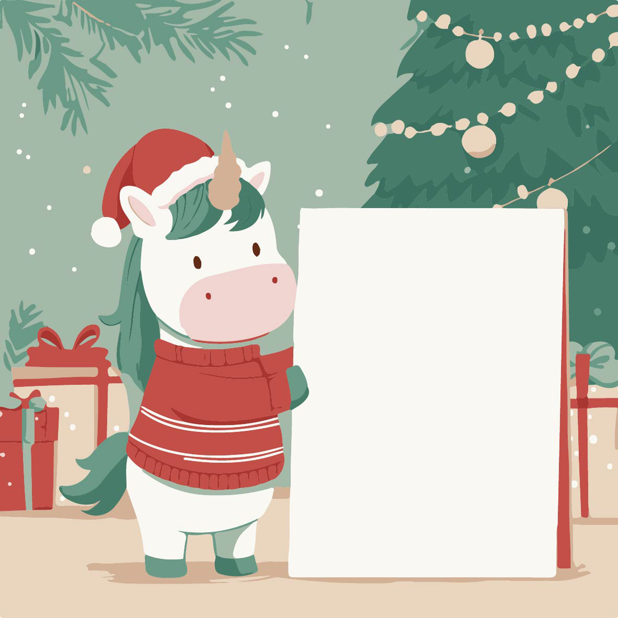 Единорог с открыткой 