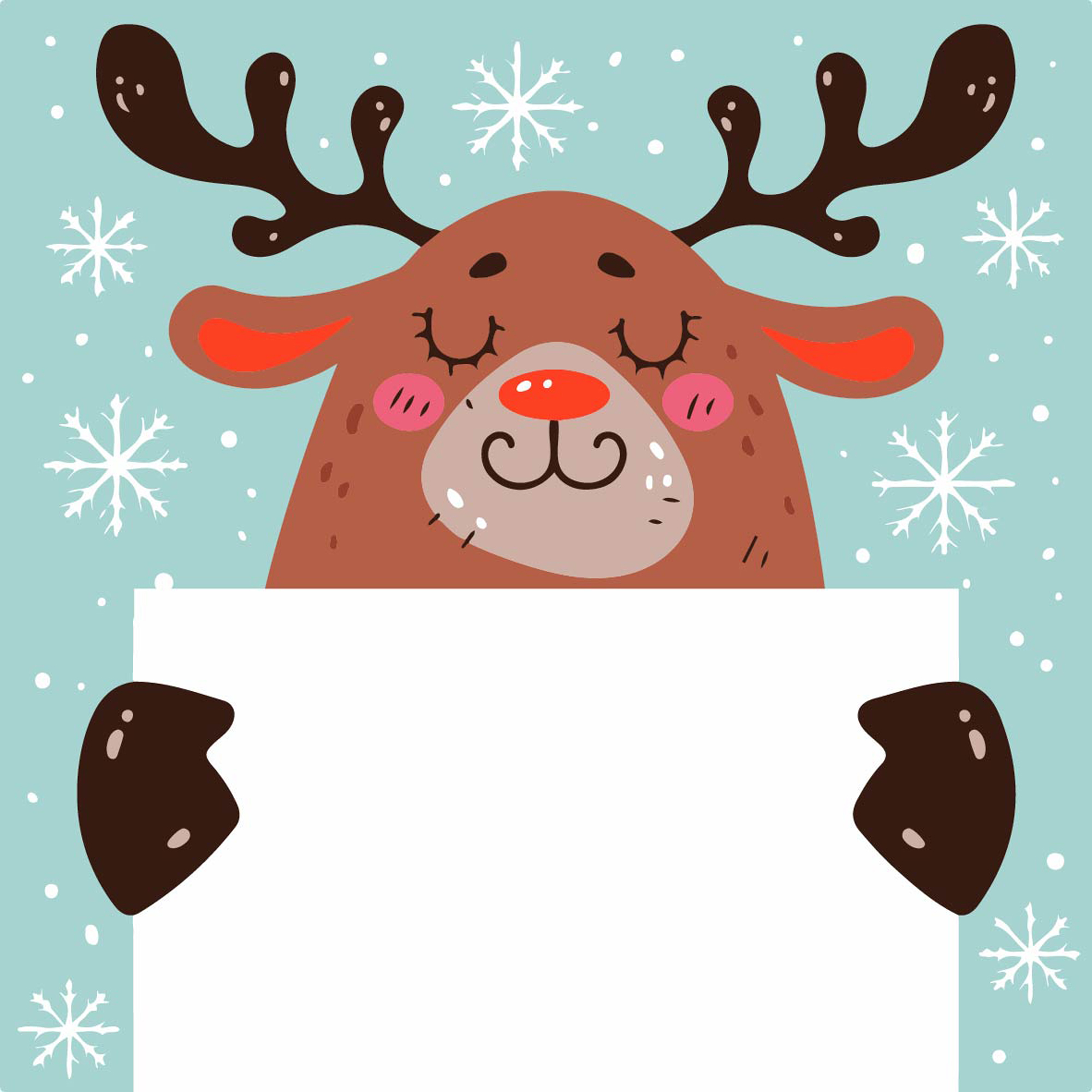 Deer with a postcard size 