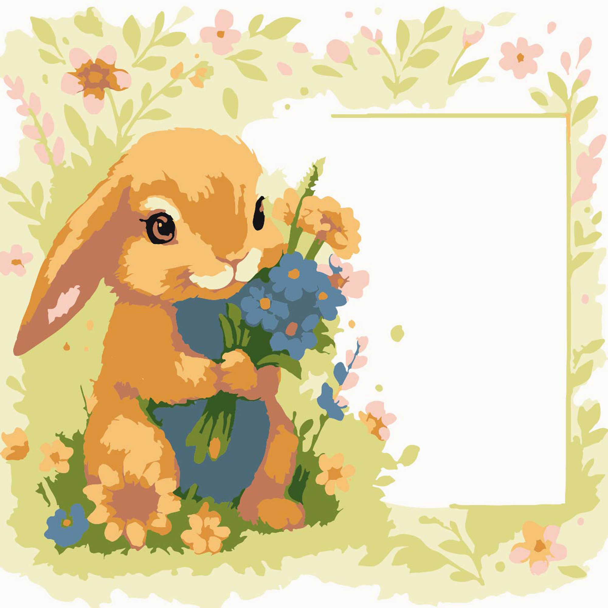 Зайка с открыткой 