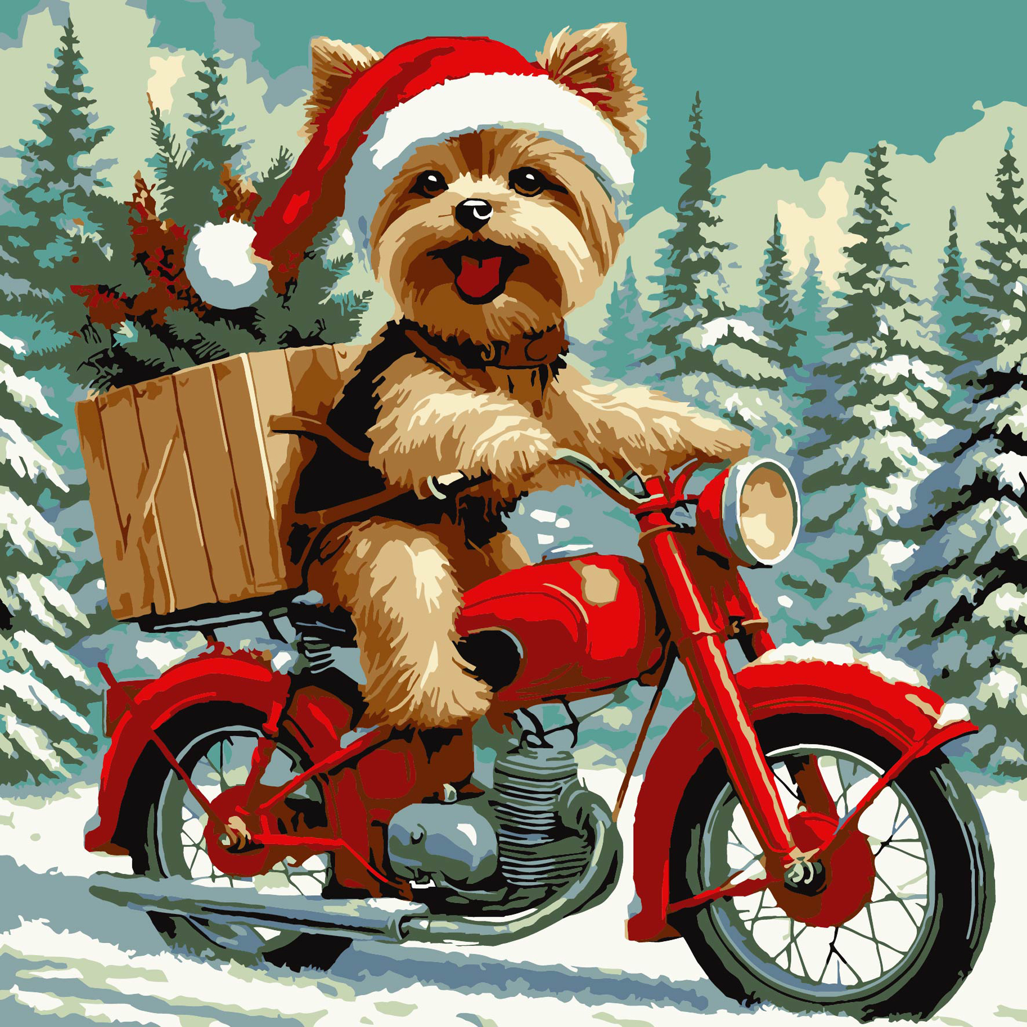 Песик у шапці з лаком та з рівнем 