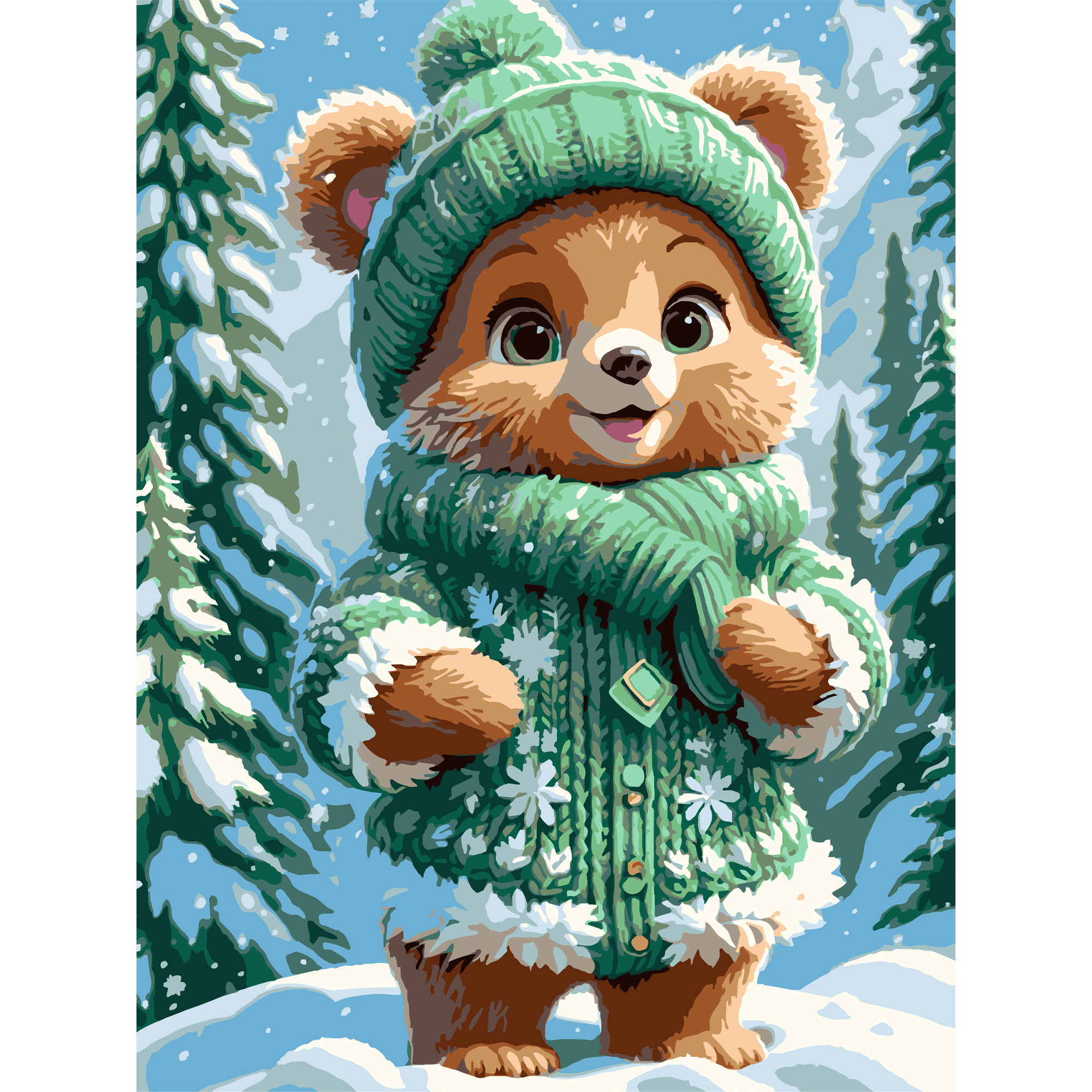 Ведмедик у лісі з лаком та з рівнем 